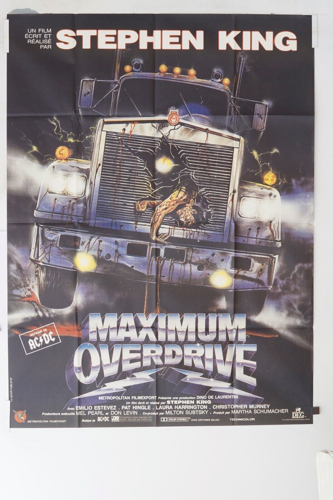 MAXIMUM OVERDRIVE MOVIE POSTER ORIGINAL 120x160 STEPHEN KING