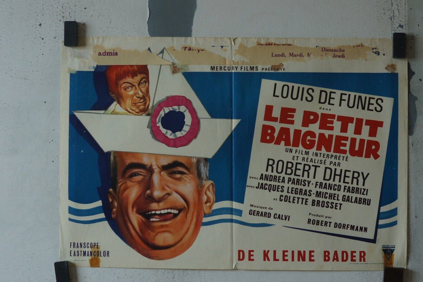 LE PETIT BAIGNEUR MOVIE POSTER ORIGINAL (55X37) LOUIS DE FUNÈS