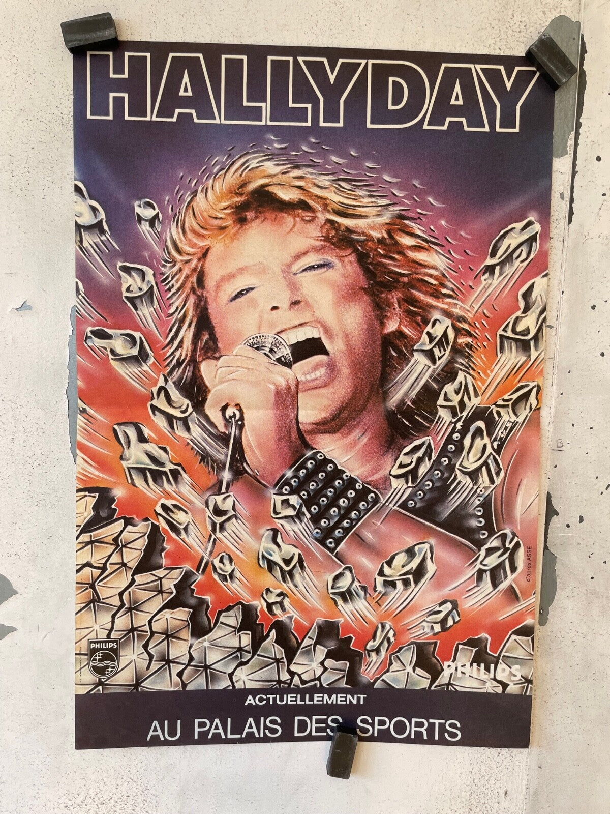 JOHNNY HALLYDAY, AFFICHE CONCERT PALAIS DES SPORT POSTER ORIGINAL (40X60)