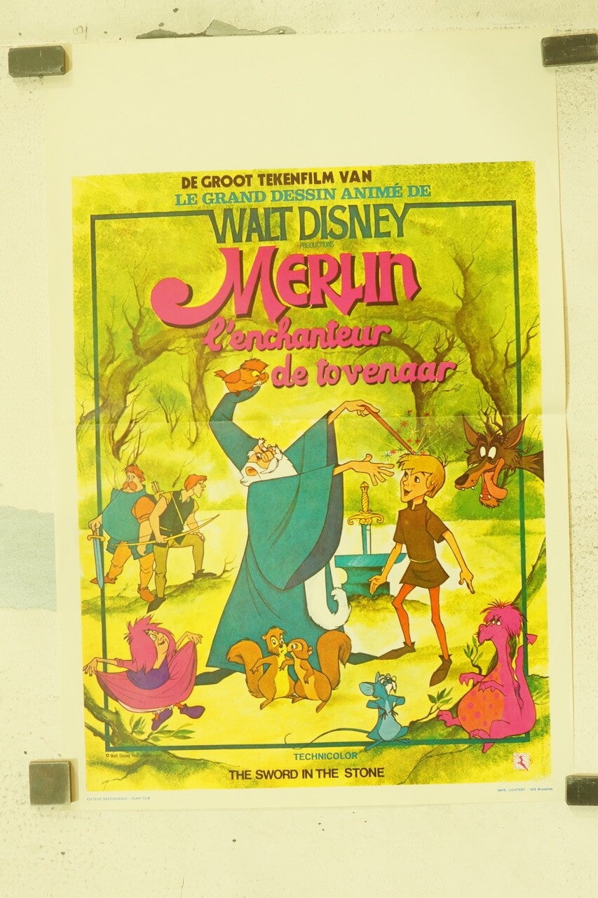 MERLIN, L’ENCHANTEUR (BELGIAN POSTER)ORIGINAL 37x51 CLAUDE PIEPLU- JEAN MARTIN