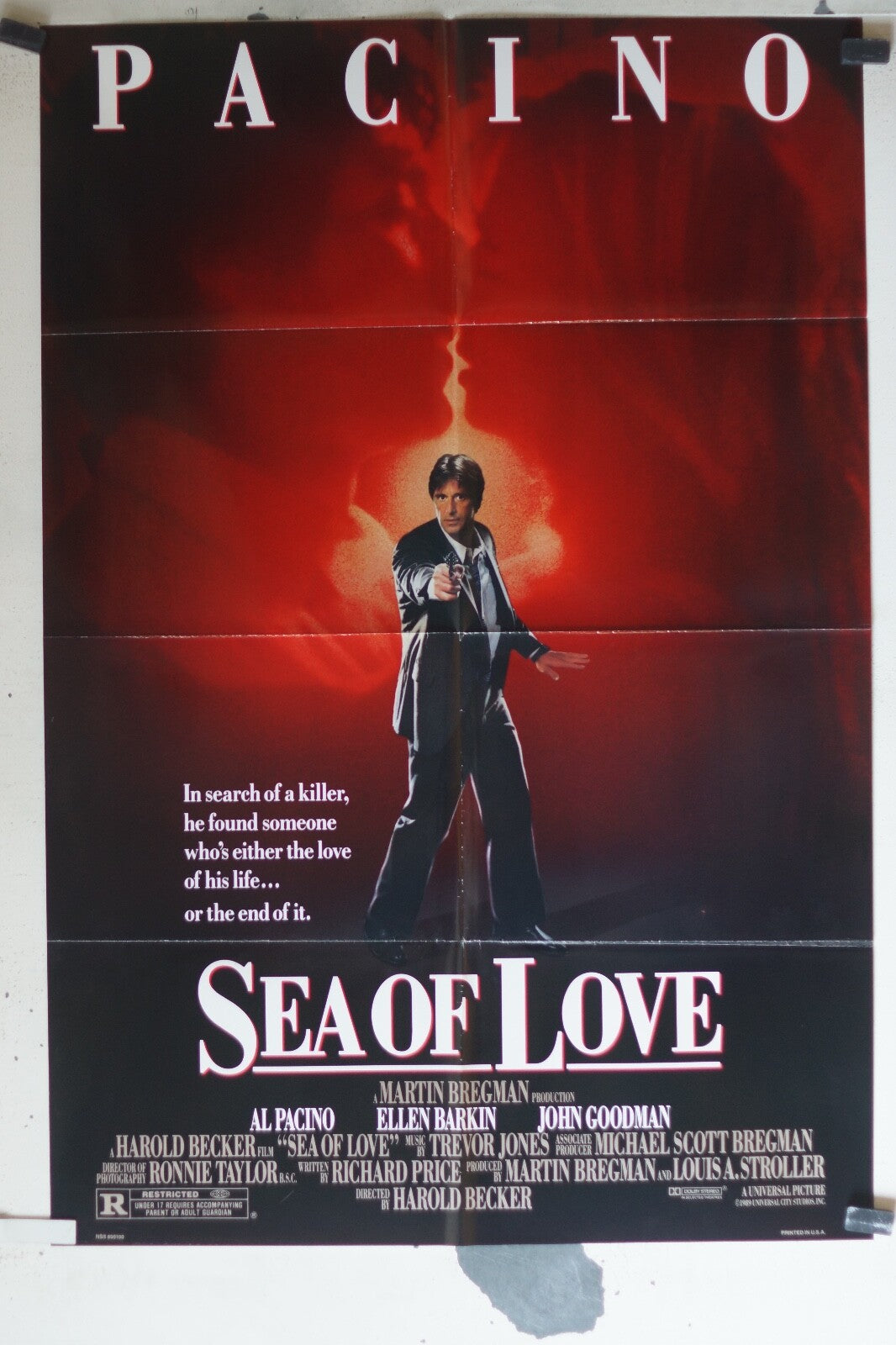 SEA OF LOVE ORIGINAL MOVIE POSTER 69x103 Al Pacino , Ellen Barkin