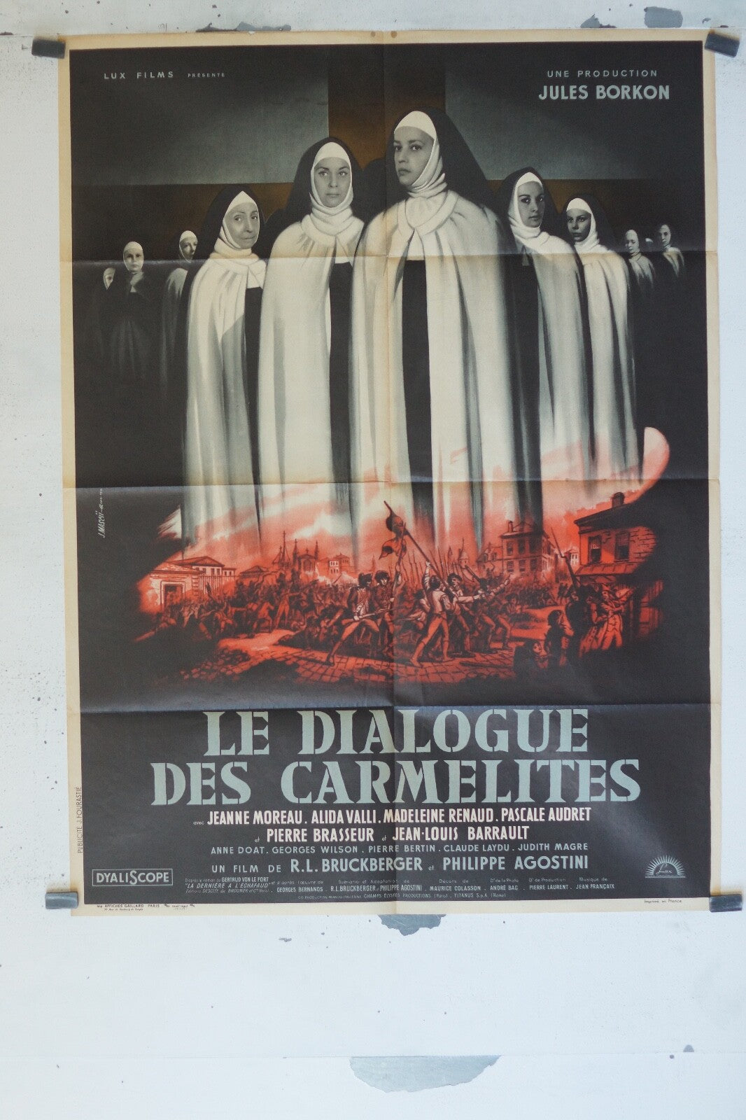 LE DIALOGUE DES CARMELITES POSTER ORIGINAL120x160 JEANNE MOREAU – ALIDA