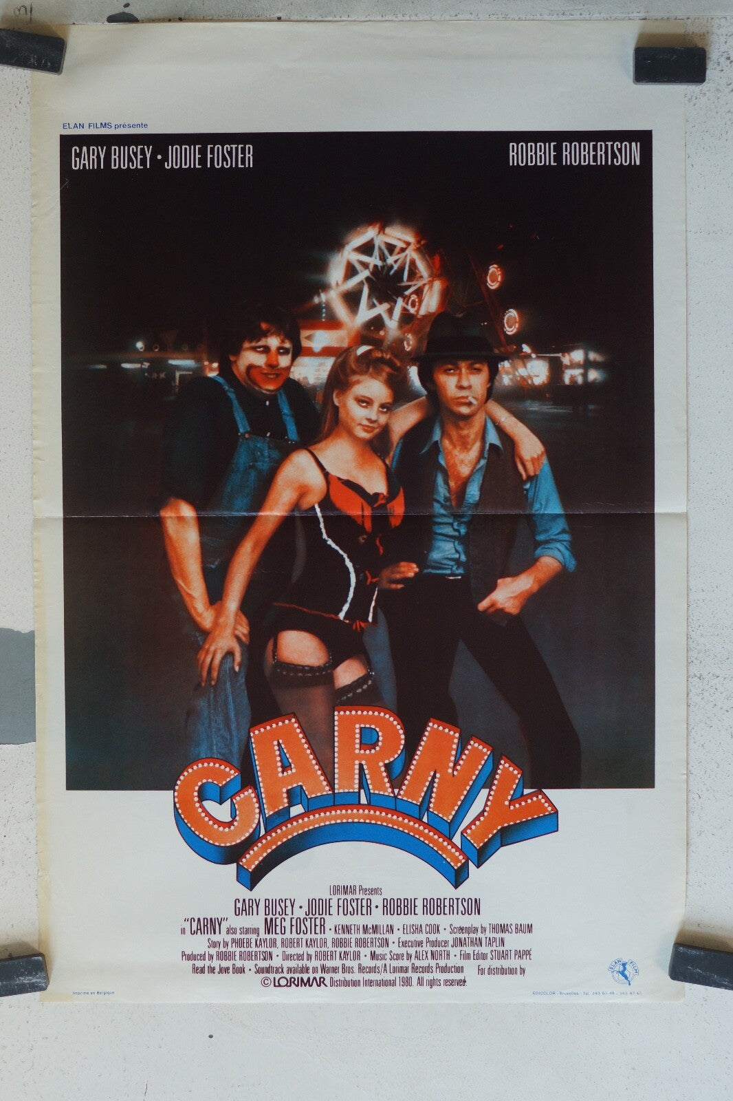 CARNY ORIGINAL MOVIE POSTER 36x55 Gary Busey , Jodie Foster