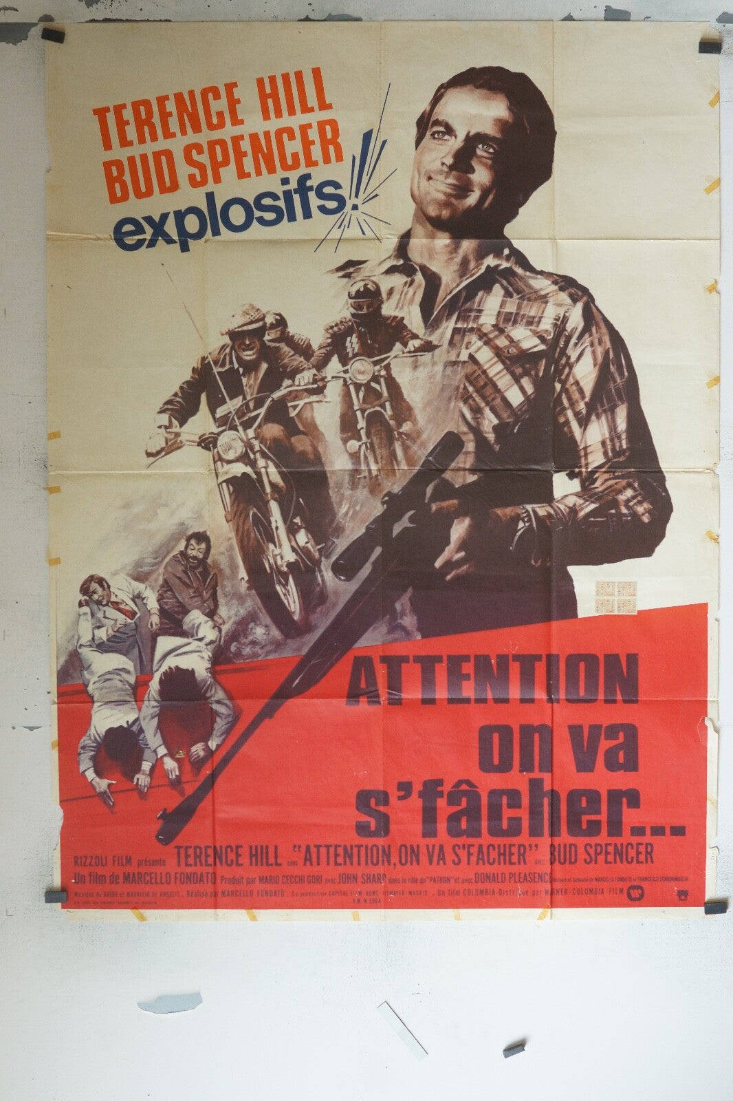 ATTENTION ON VA S’FÂCHER MOVIE POSTER ORIGINAL 120x160 TERENCE HILL