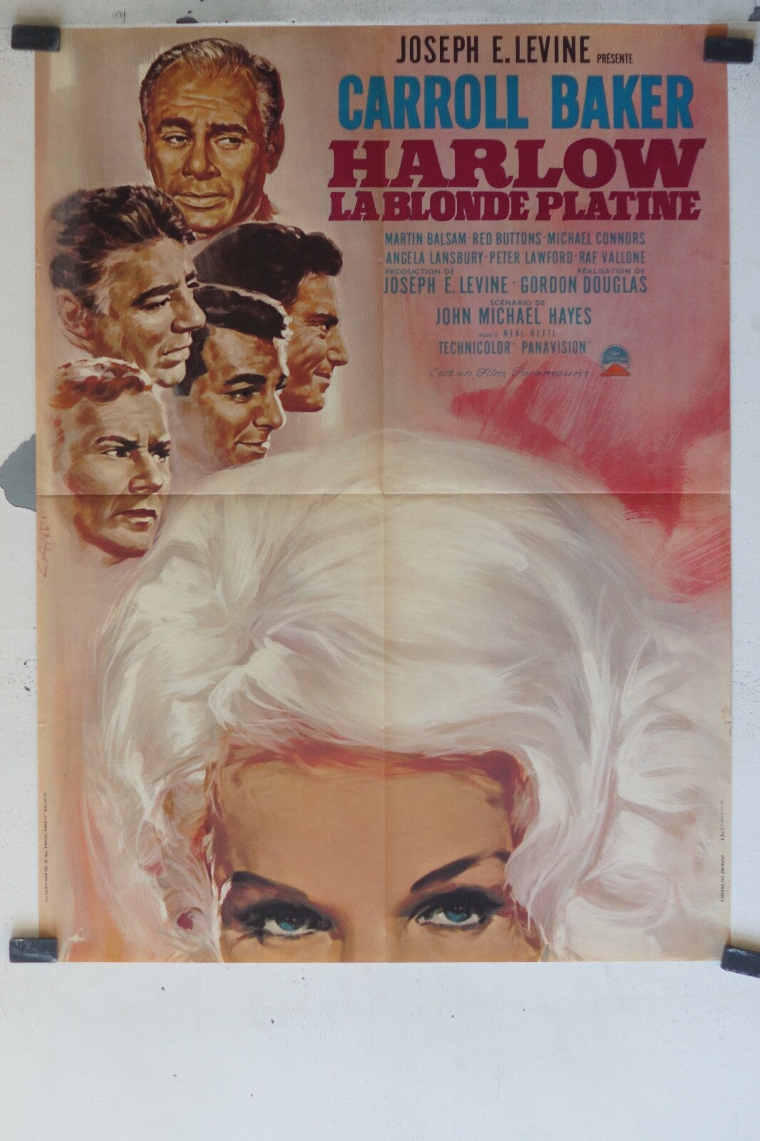 HARLOW LA BLONDE PLATINE MOVIE POSTER ORIGINAL (60X80) Caroll Baker , Red Button