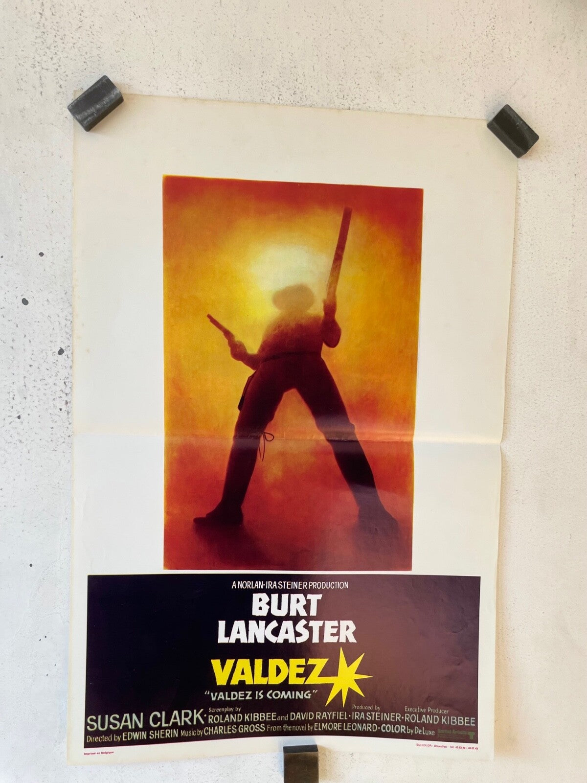 VALDEZ, BELGIAN MOVIE POSTER 36x55 BURT LANCASTER