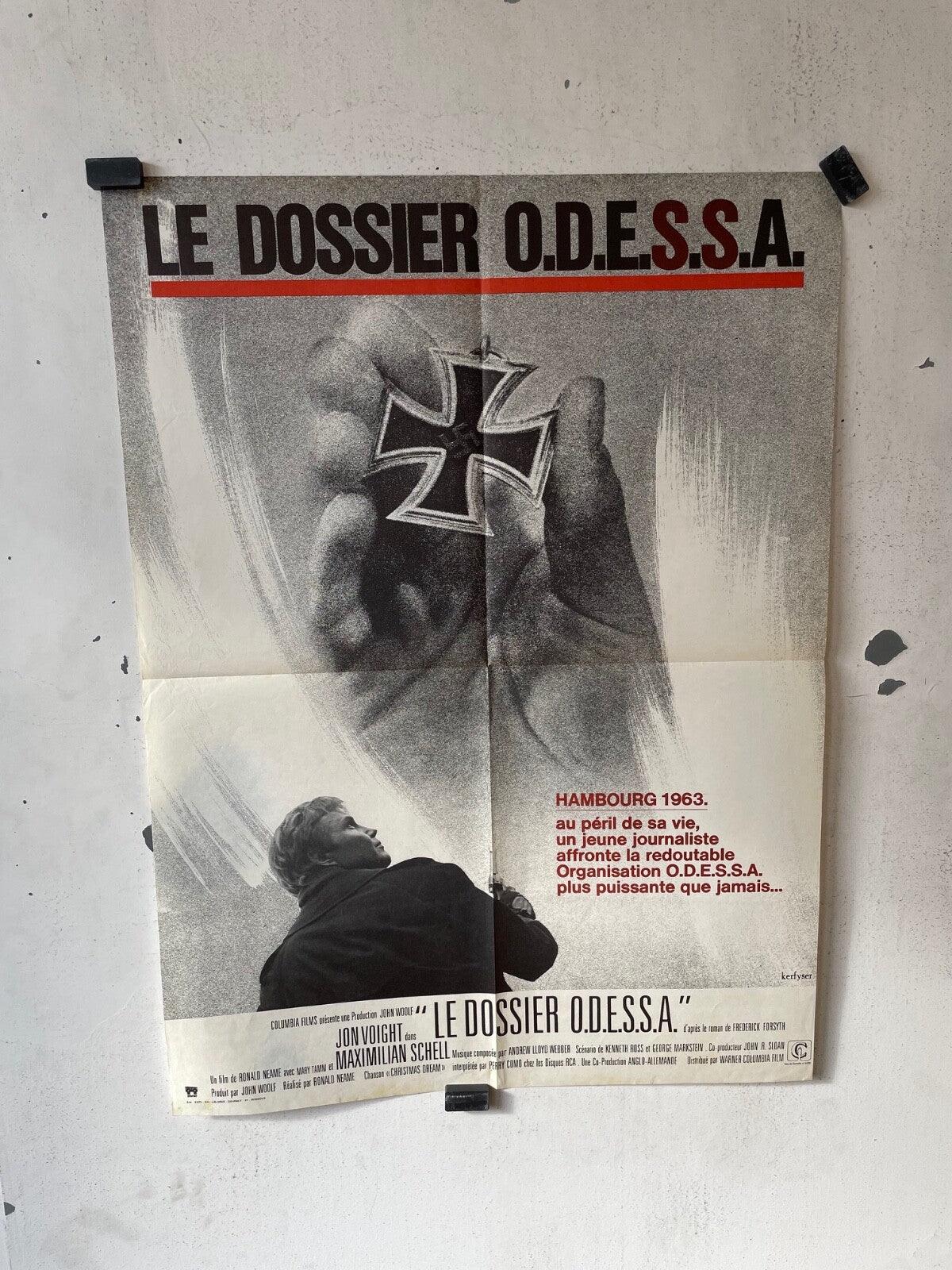 LE DOSSIER ODESSA MOVIE POSTER ORIGINAL (60X80) MARTY TAMM, MAXIMILIAN SCHELL