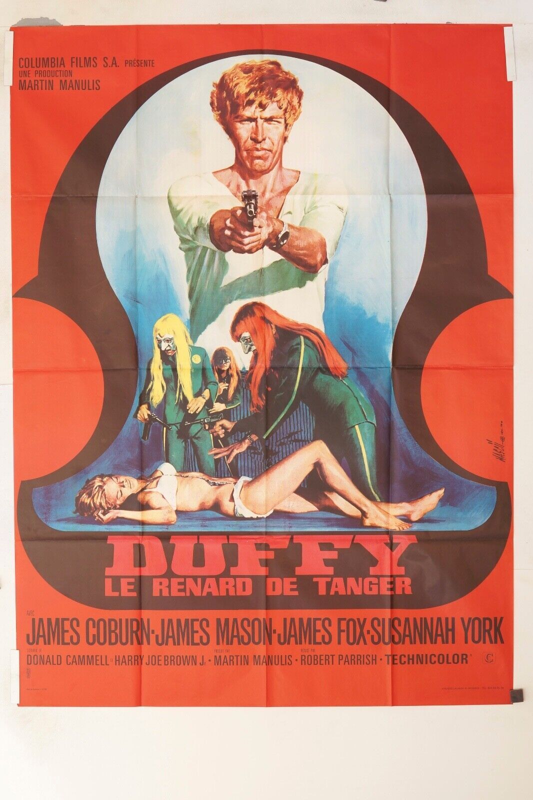 DUFFY, LE RENARD DE TANGER MOVIE POSTER ORIGINAL 120x160 JAMES COBURN