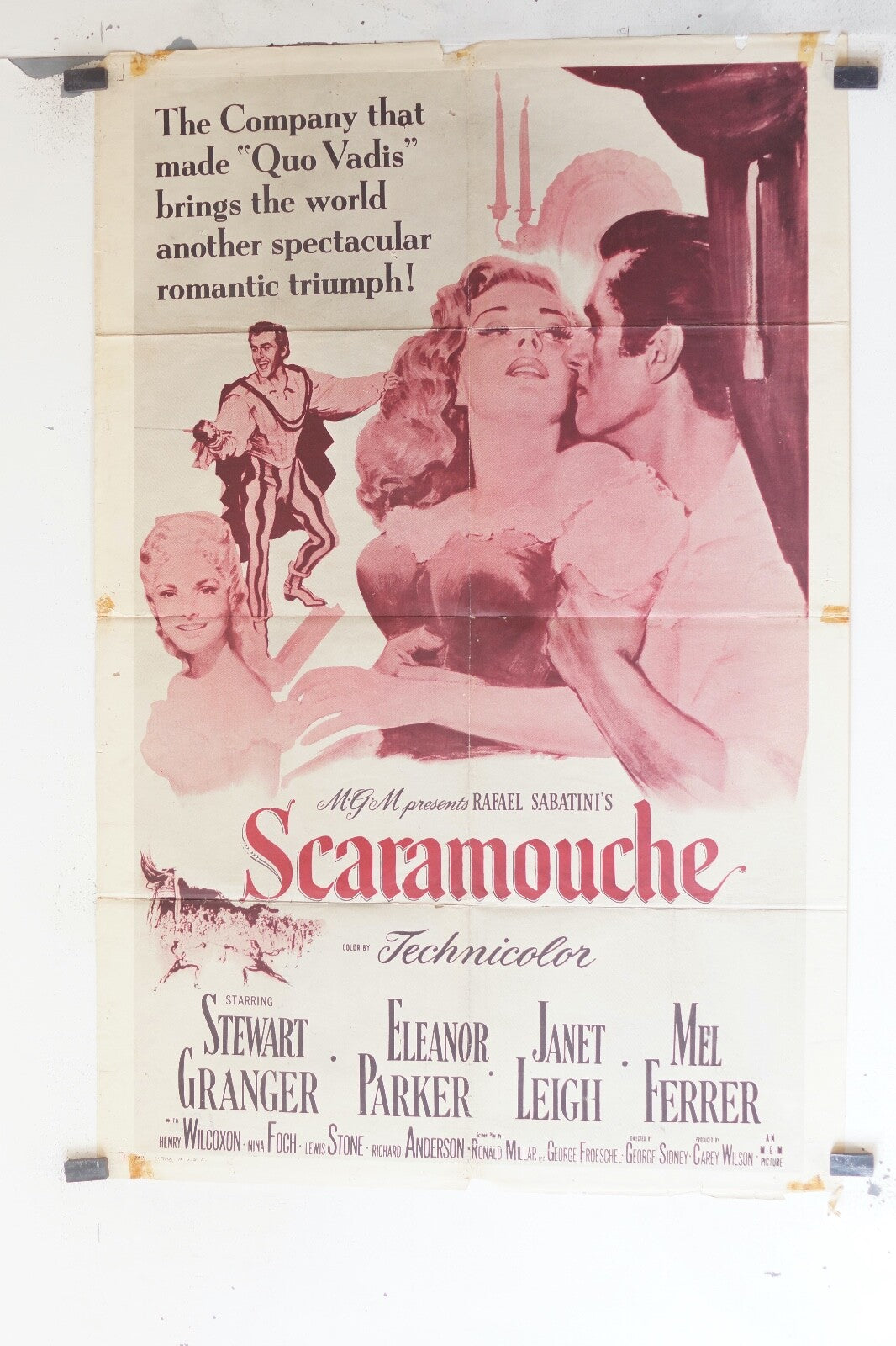 SCARAMOUCHE (1952) 70X100) ORIGINAL MOVIE POSTER STEWART GRANGER – ELEANOR PARLE