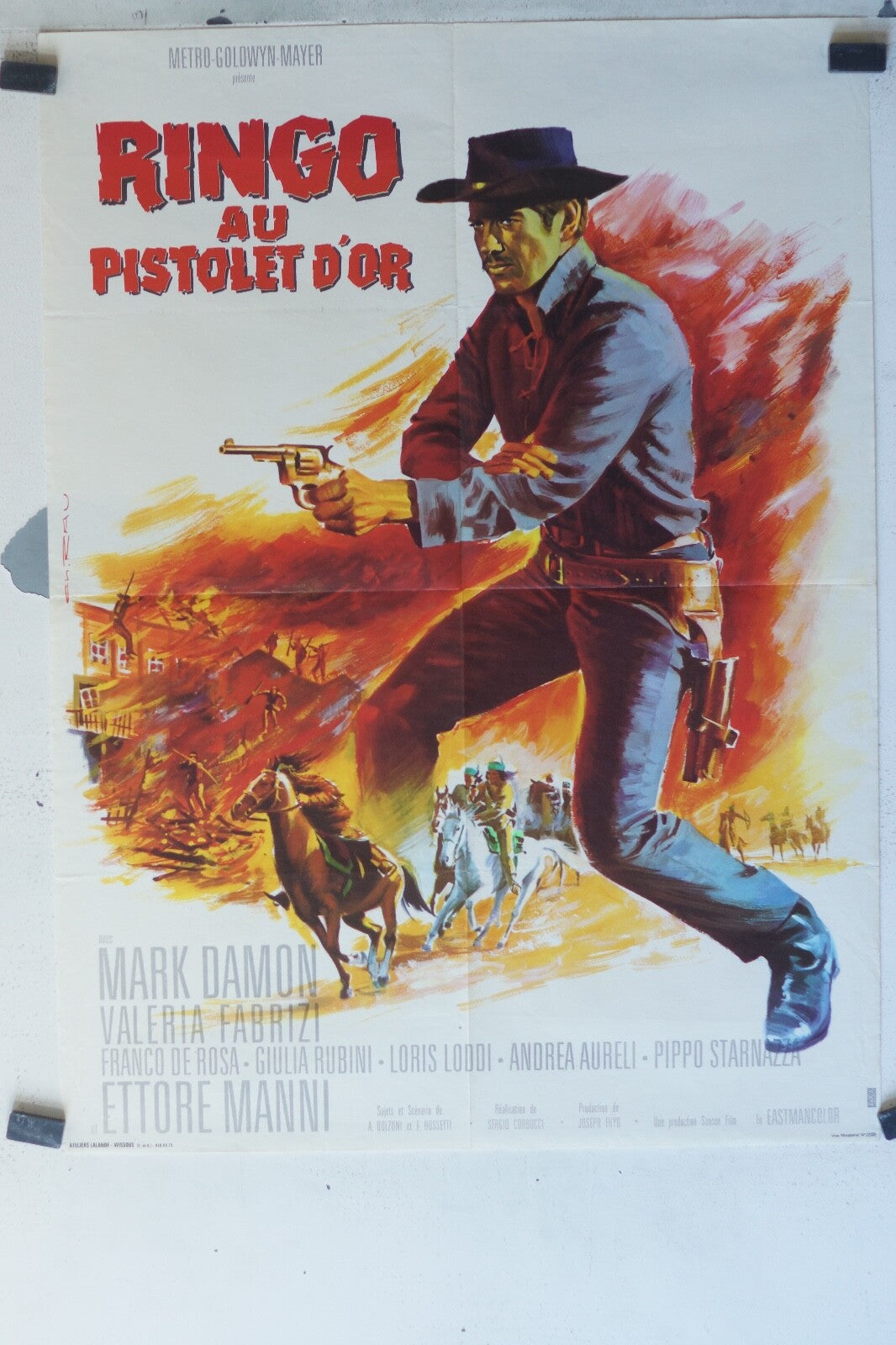 RINGO AU PISTOLET D’OR MOVIE POSTER ORIGINAL (60X80) Mark Damon , Valeria