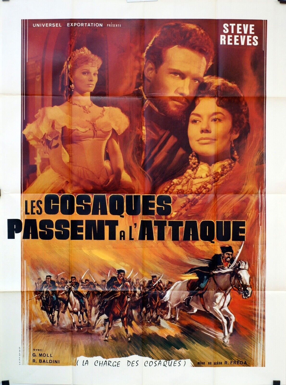 LES COSAQUES PASSENT À L’ATTAQUE MOVIE POSTER ORIGINAL 120x160 STEVE REEVES