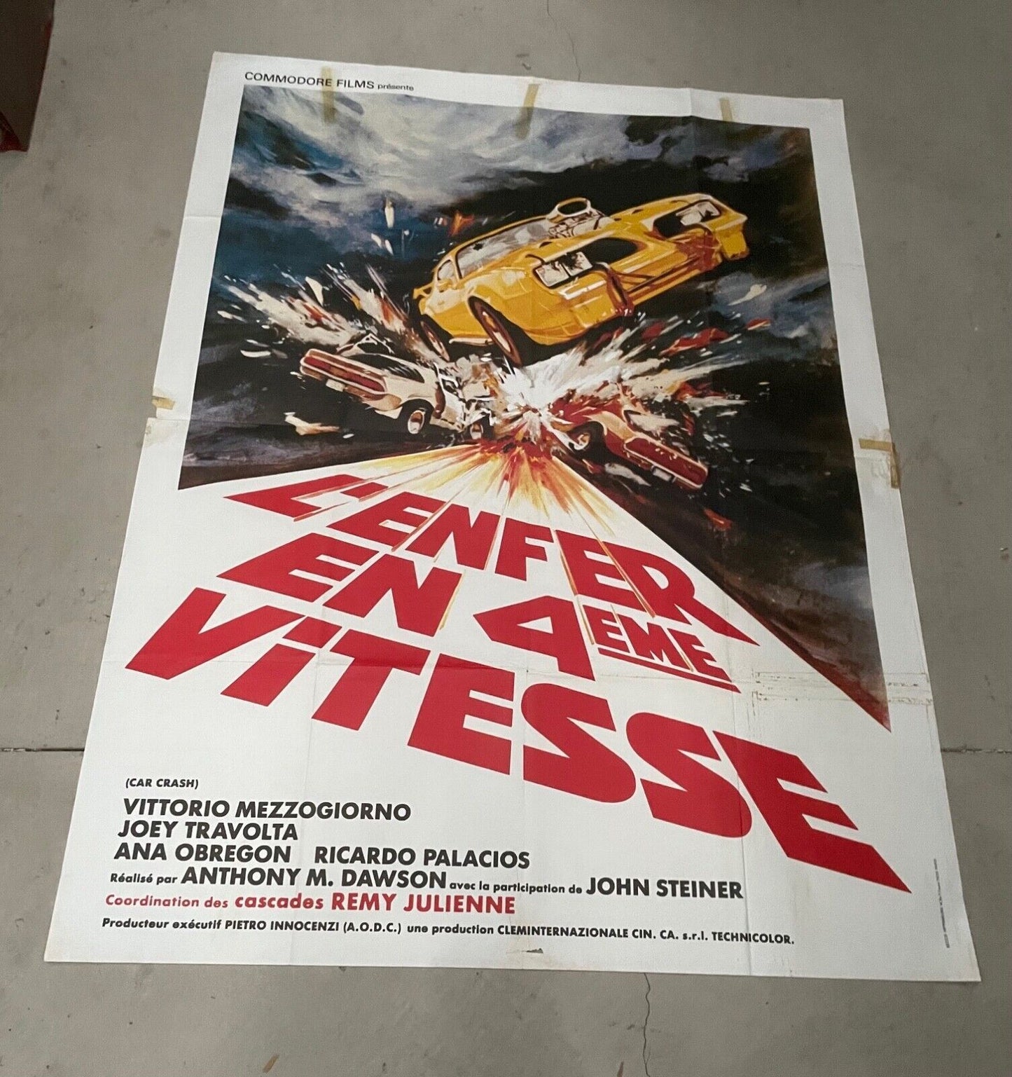 L’ENFER EN 4 EME VITESSE MOVIE POSTER ORIGINAL 120x160 JOEY TRAVOLTA