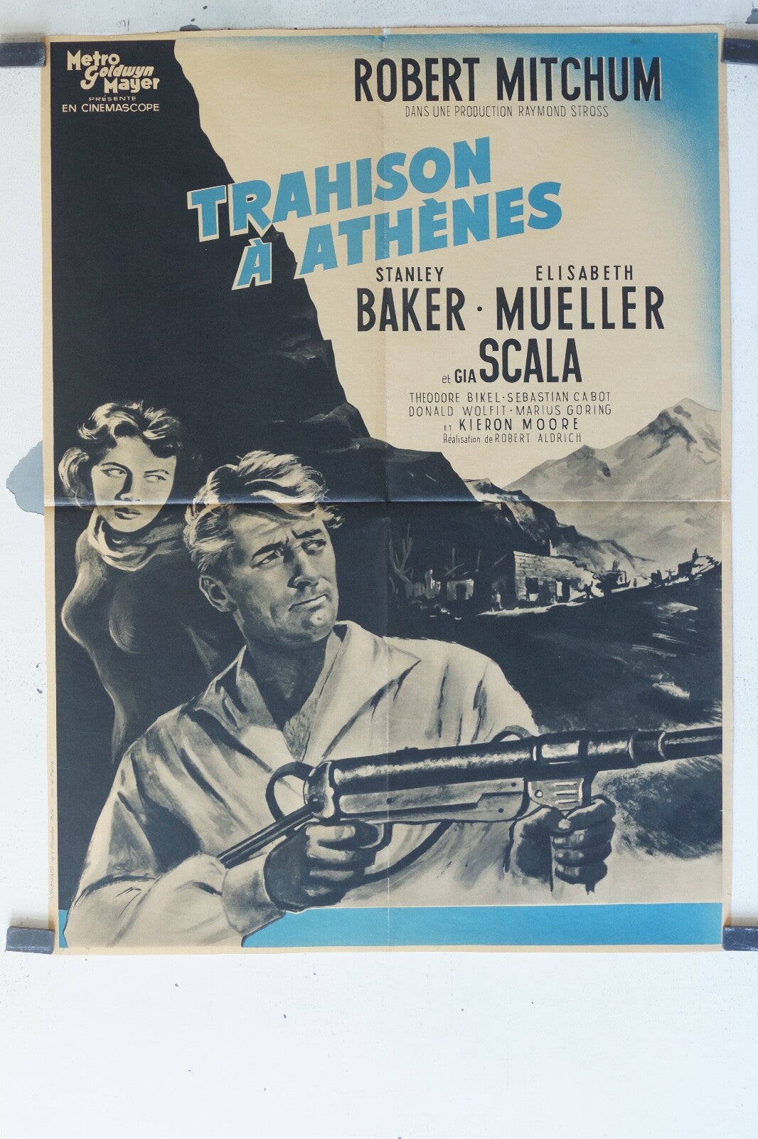 TRAHISON A ATHENES POSTER ORIGINAL (60X80) Robert Mitchum , Stanley Baker