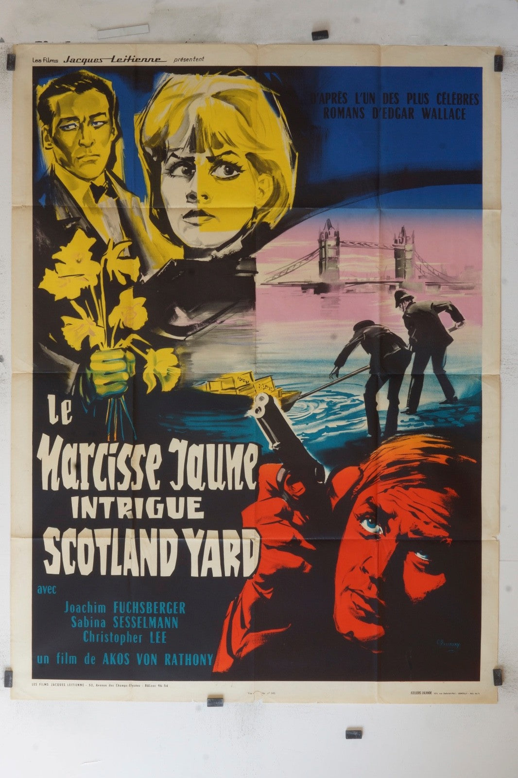 LE NARCISSE JAUNE INTRIGUE SCOTLAND YARD JOACHIM MOVIE POSTER ORIGINAL 120x160