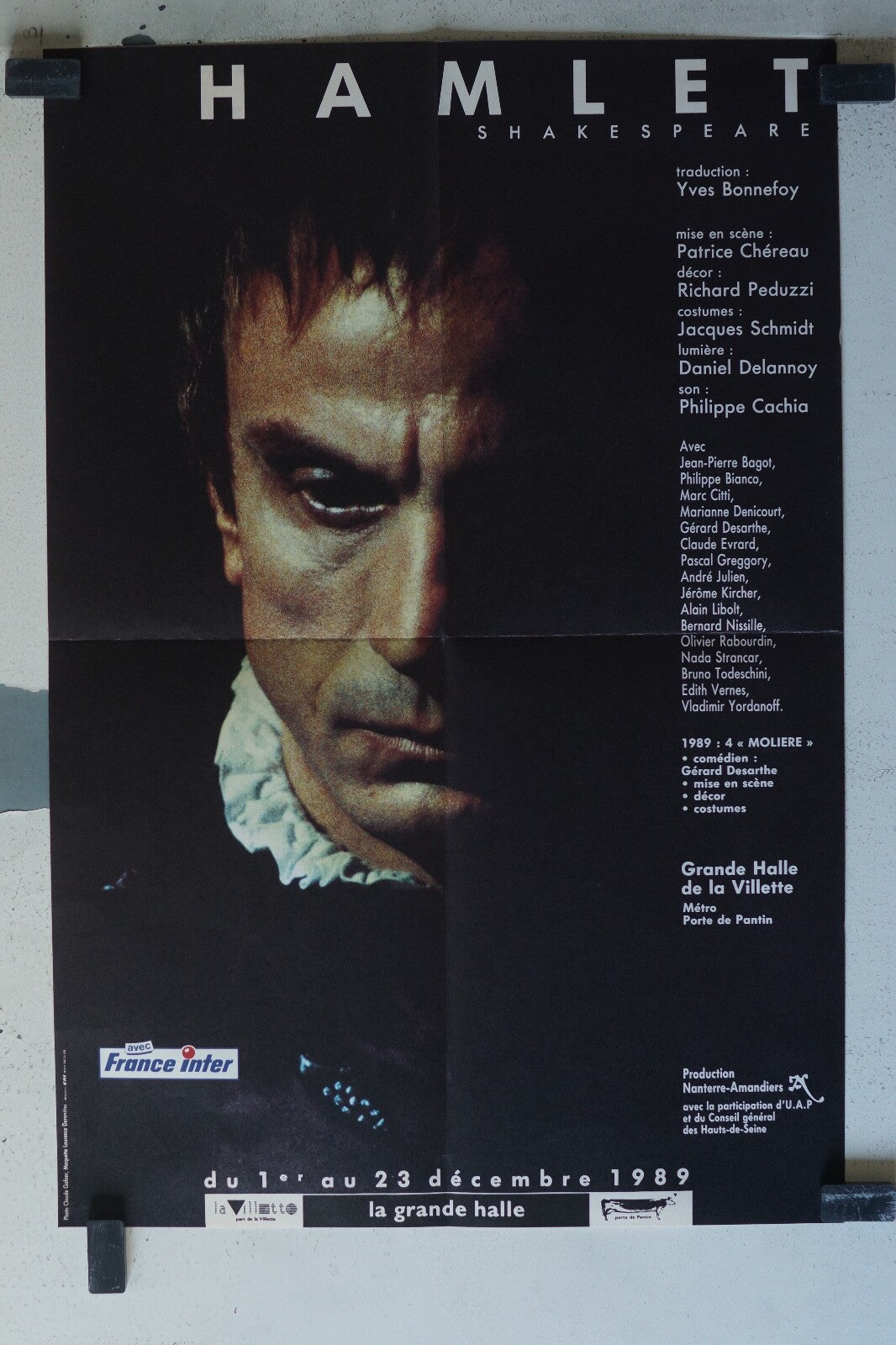 HAMLET affiche originale THEATRE POSTER ORIGINAL 62x42 jean-Pierre Bagot