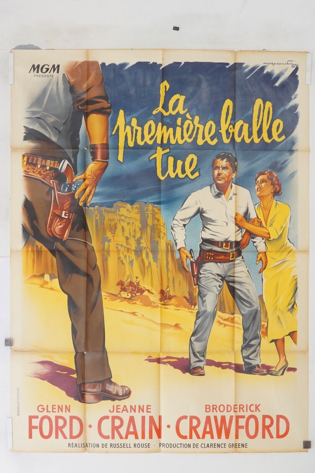 LA PREMIÈRE BALLE TUE MOVIE POSTER ORIGINAL 120x160 GLENN FORD