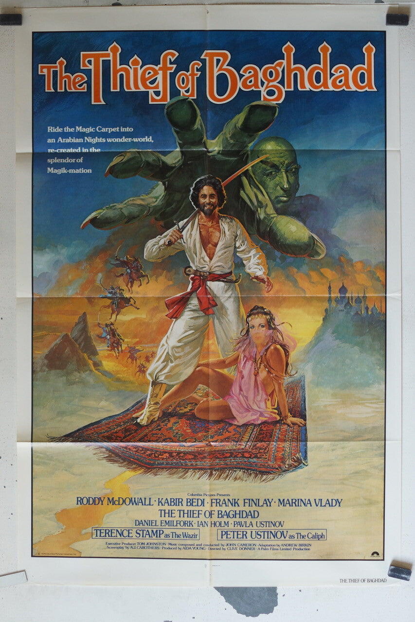 THE THIEF OF BAGHDAD ORIGINAL MOVIE POSTER 69x103 Roddy MacDowall , Kabir Bedi