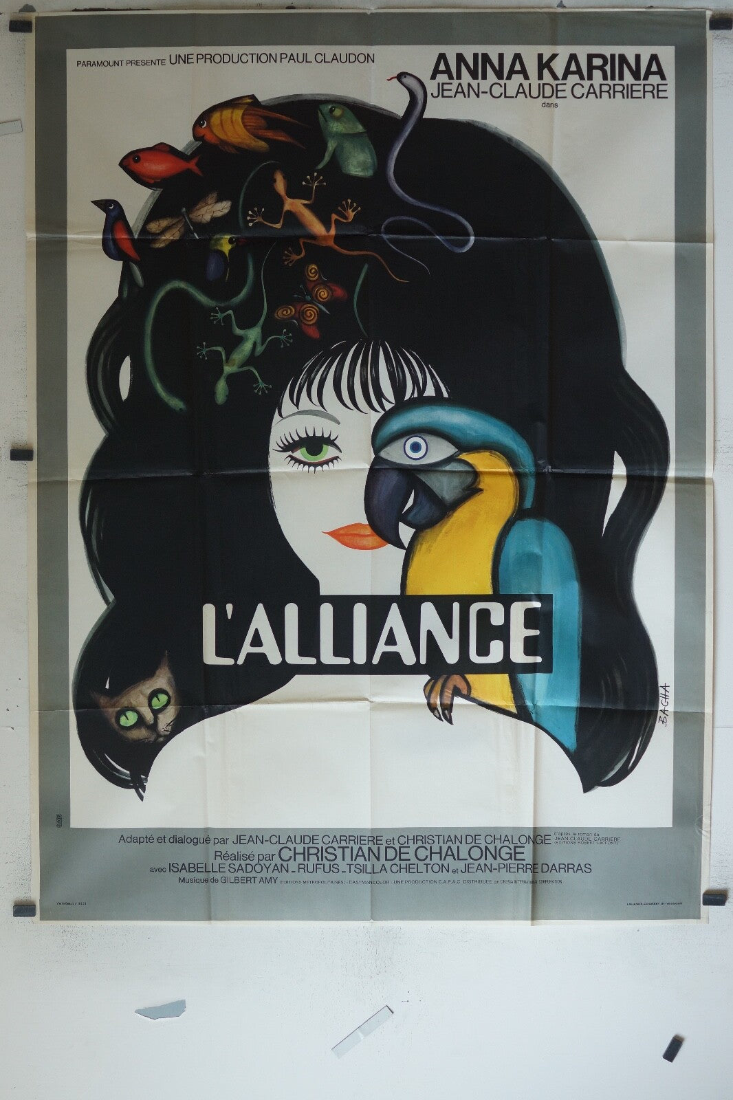 ALLIANCE (L’) MOVIE POSTER ORIGINAL 120x160, Christian de Chalonge, Anna Karina