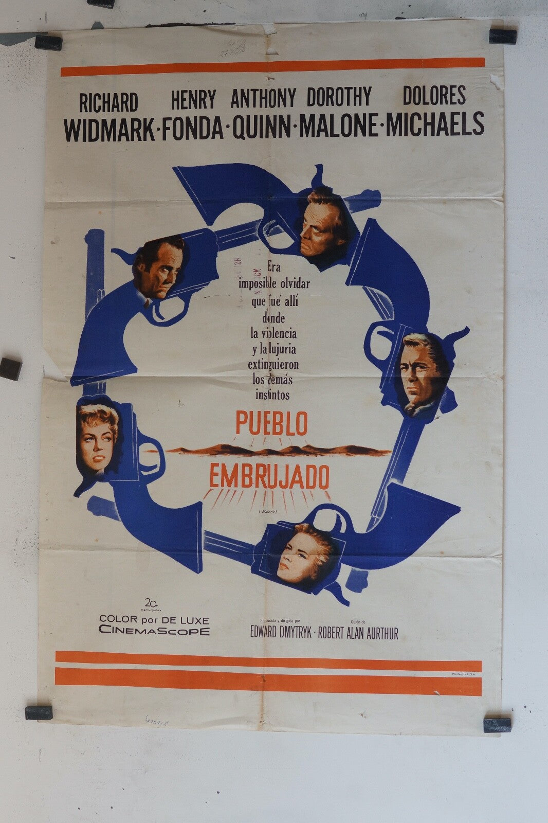 PUEBLO EMBRUJADO, (1959) 70X100 ORIGINAL MOVIE POSTER RICHARD WIDMARK, HENRY