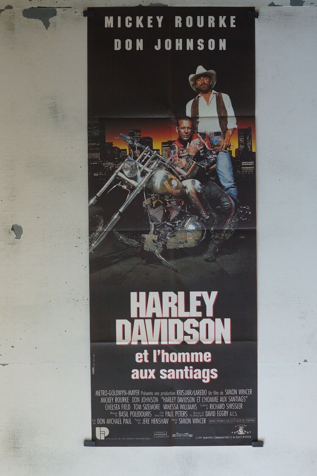 HARLEY DAVIDSON ET L’HOMME AUX SANTIAGES POSTER ORIGINAL 60x160 MICKEY ROURKE