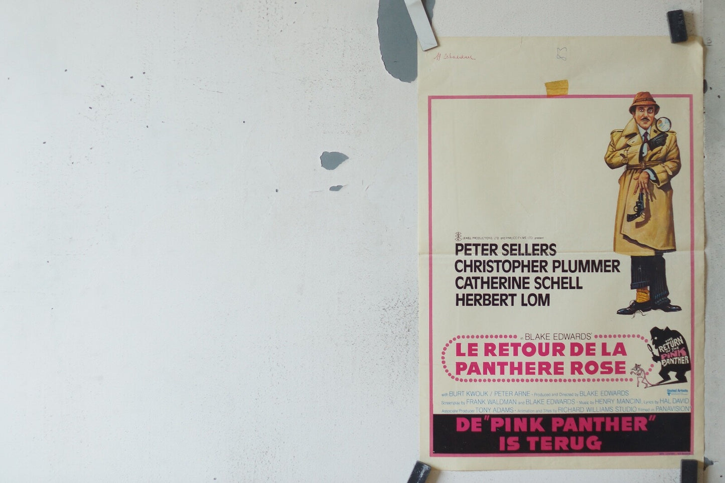 RETOUR DE LA PANTHERE ROSE (LE) (BELGE) POSTER ORIGINAL 55x36 Petre sellers