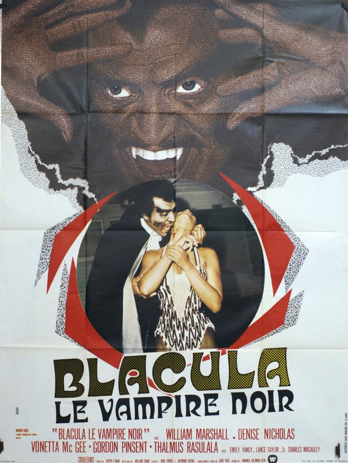 DRACULA LE VAMPIRE NOIR WILLIAM MARSHALL movie poster ORIGINAL 120x160