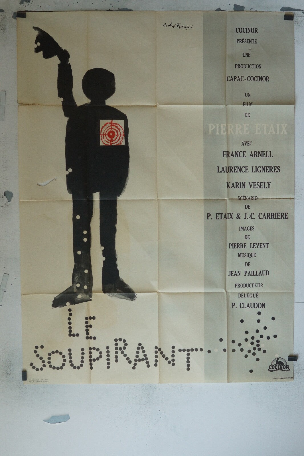 LE SOUPIRANT POSTER ORIGINAL 120x160 PIERRE ETAIX, LAURENCE LIGNIÈRES