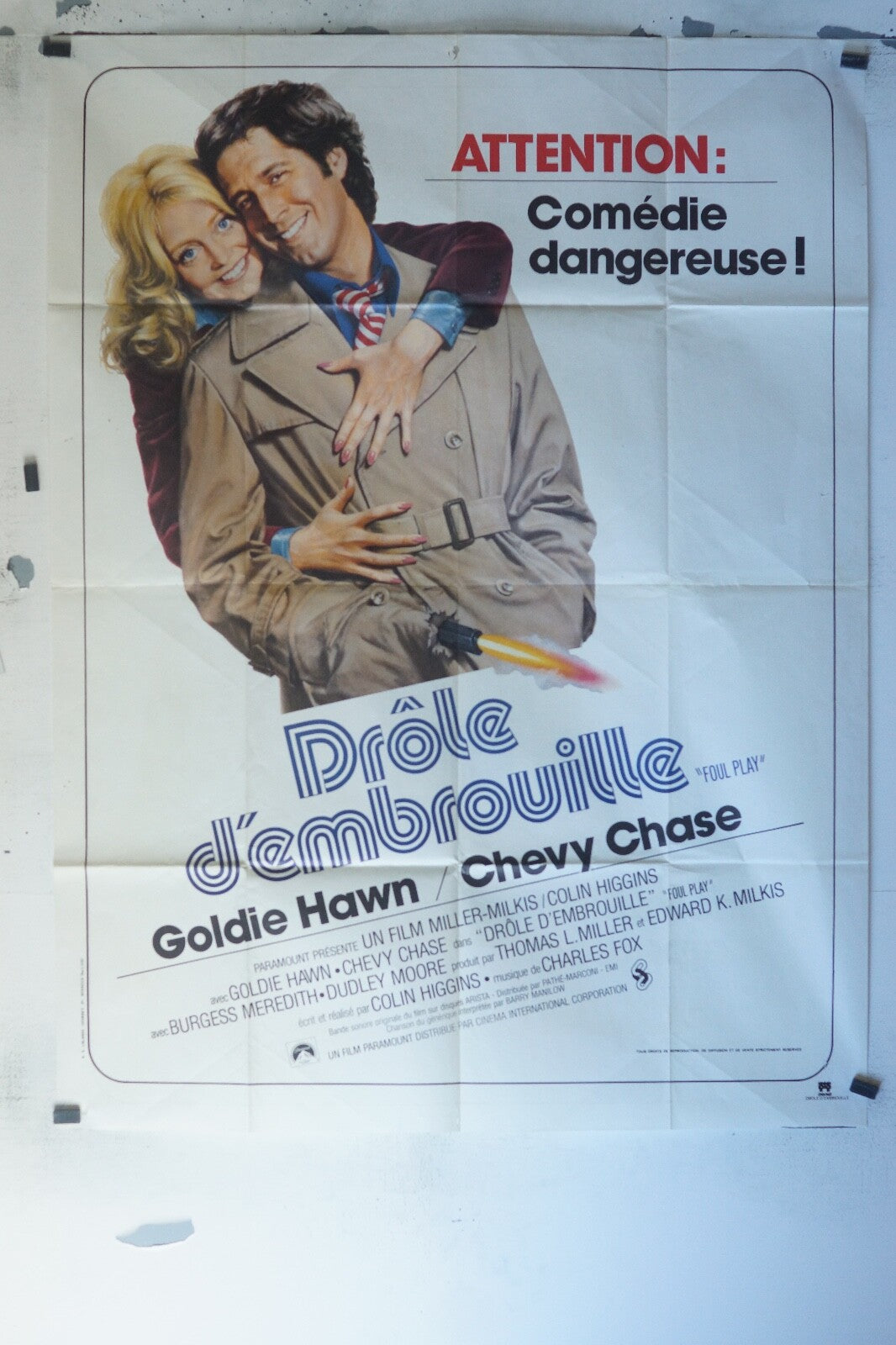 DRÔLE D’EMBROUILLE MOVIE POSTER ORIGINAL 120x160 GOLDIE HAWN