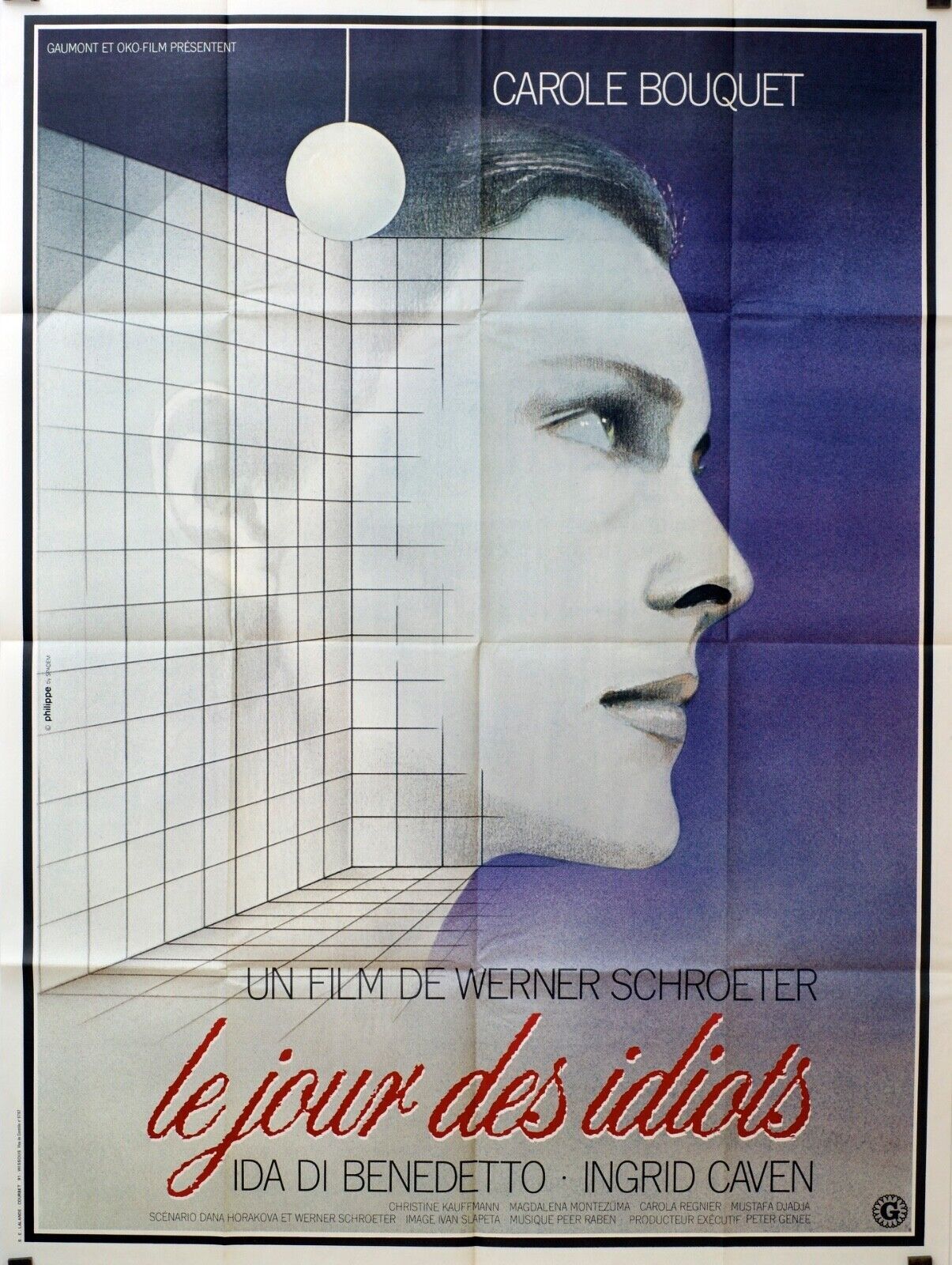 LE JOUR DES IDIOTS MOVIE POSTER ORIGINAL 120x160 CAROLE BOUQUET