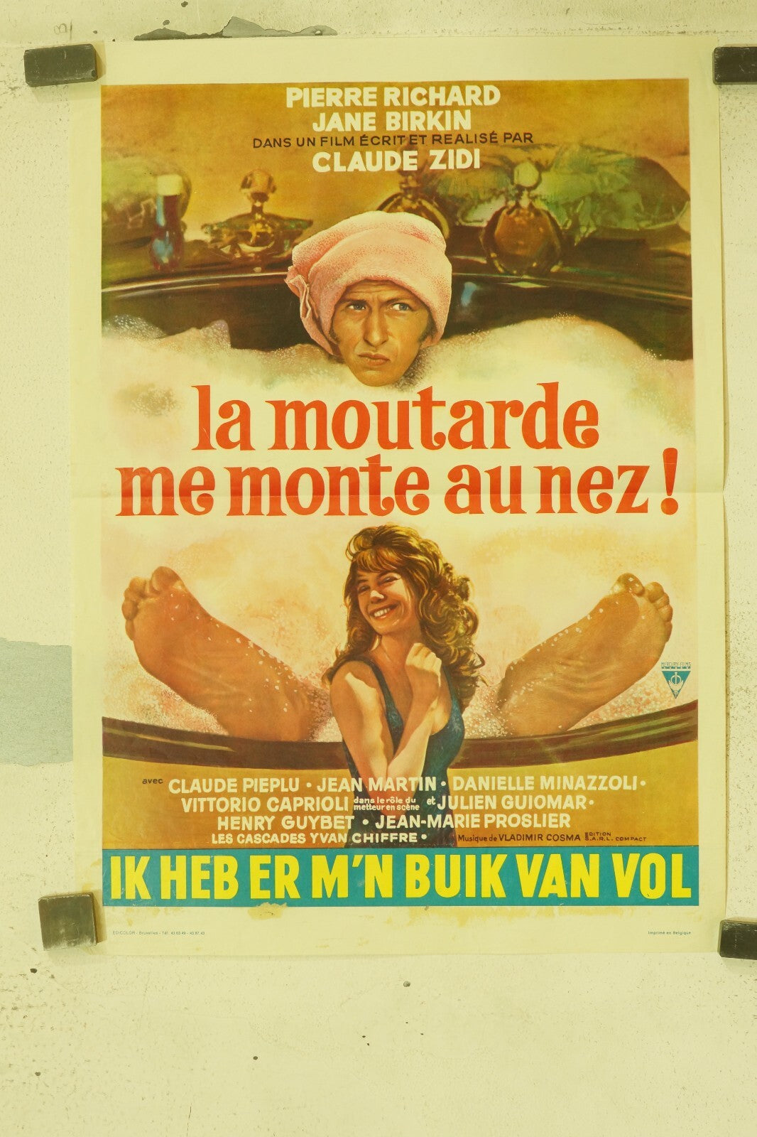 LA MOUTARDE ME MONTE (BELGIAN POSTER) ORIGINAL 37x51 CLAUDE PIEPLU- JEAN MARTIN