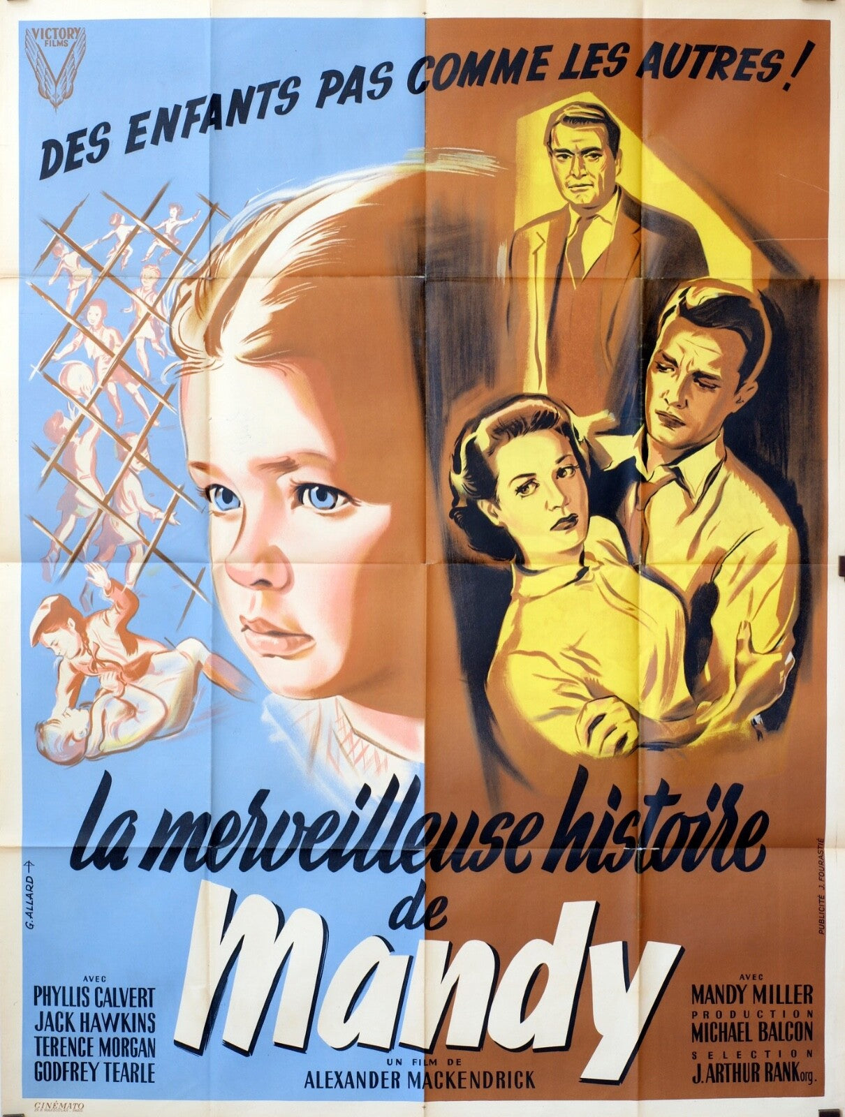 LA MERVEILLEUSE HISTOIRE DE MANDY MOVIE POSTER ORIGINAL 120x160 PHYLLIS CALVERT