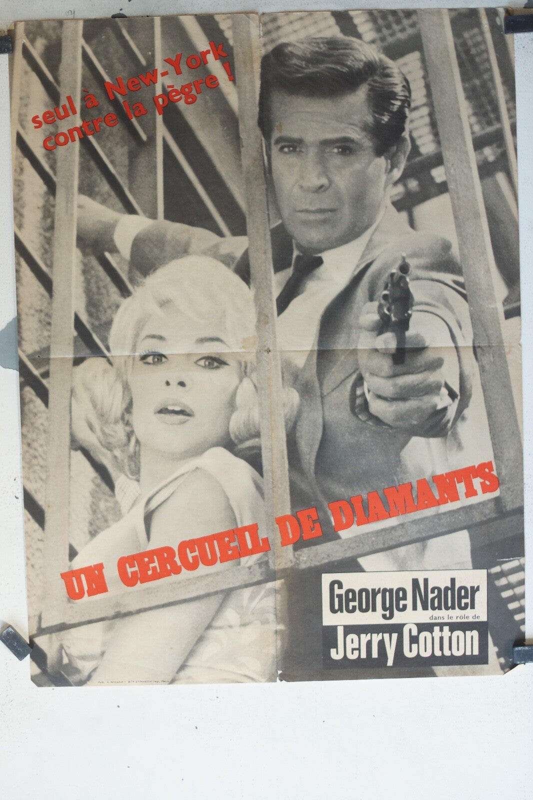 UN CERCEUIL DE DIAMANTS (LES POSTER ORIGINAL 60x80 George nader , Heinz Weiss