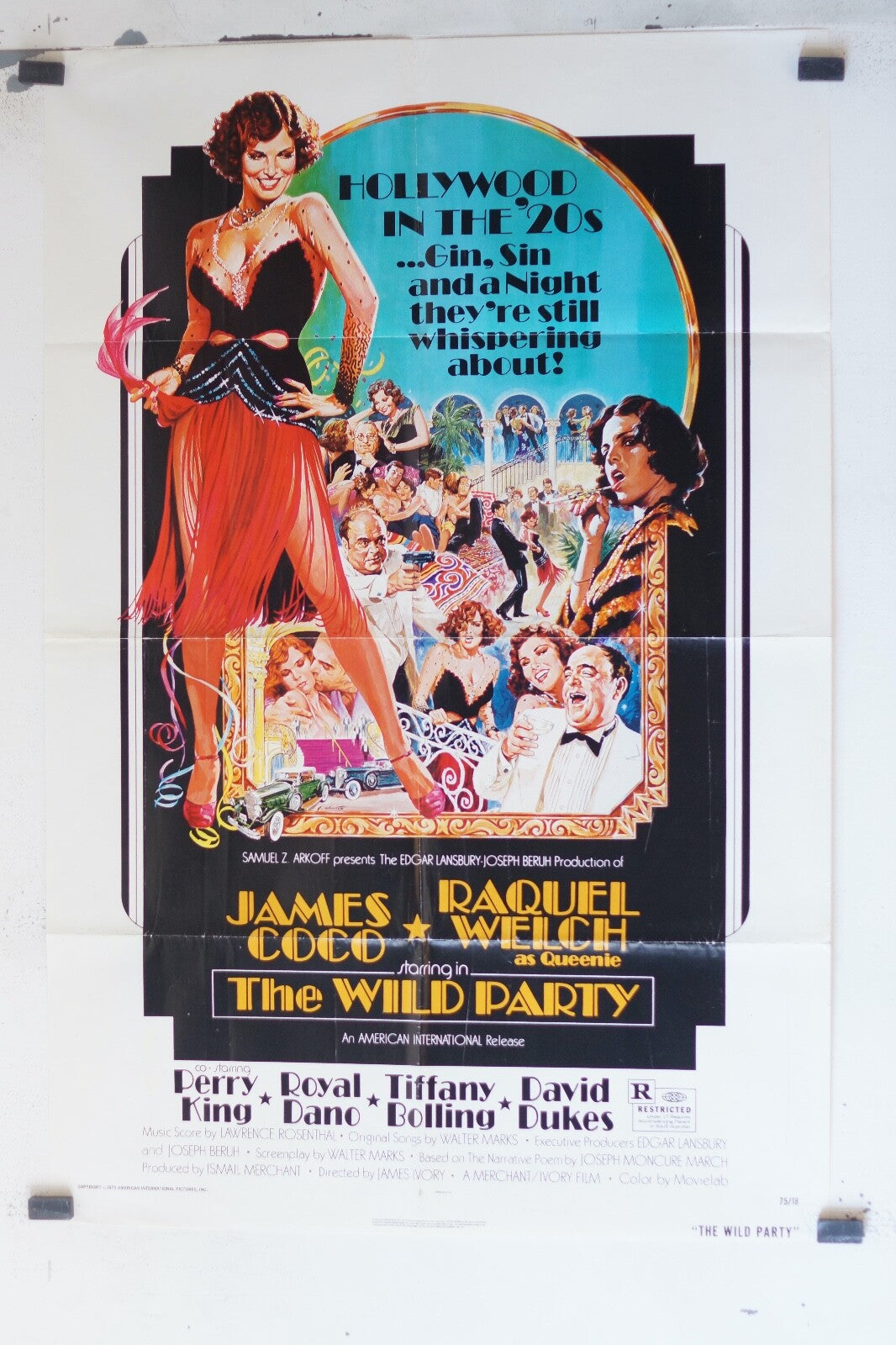 “THE WILD PARTY” (1975) ORIGINAL MOVIE POSTER JAMES COCO – RAQUEL WELCH