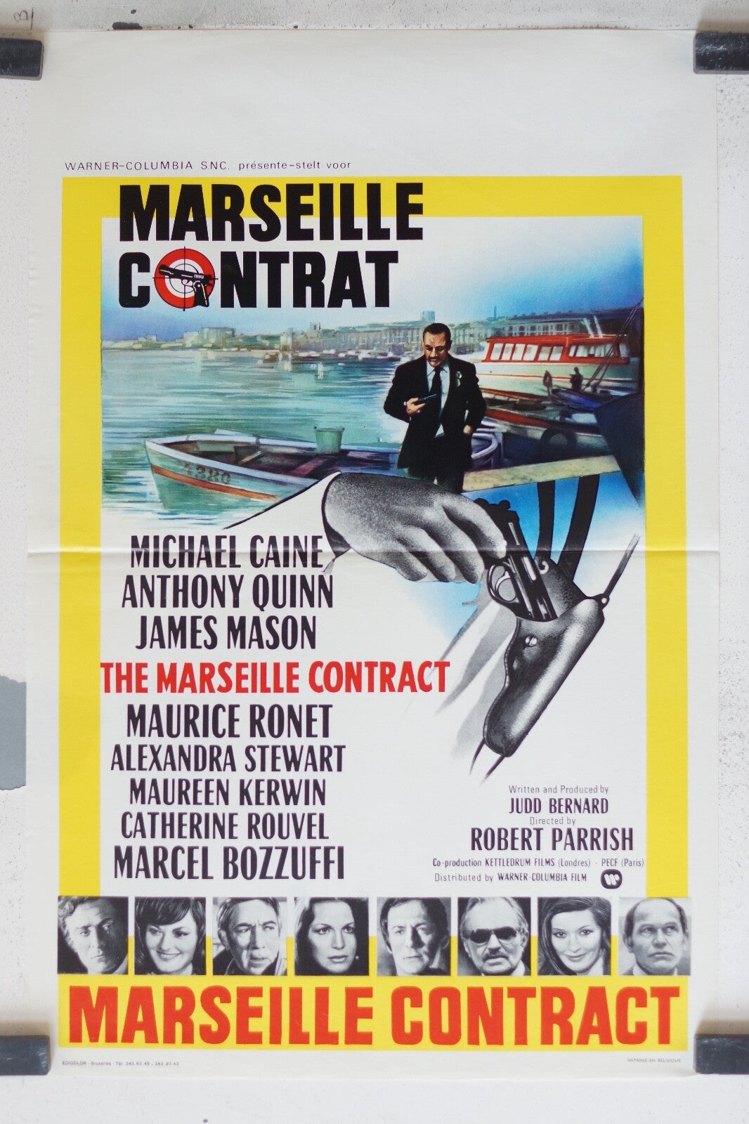 MARSEILLE CONTRAT POSTER ORIGINAL (BELGE) ORIGINAL 30x55 Robert Parrish