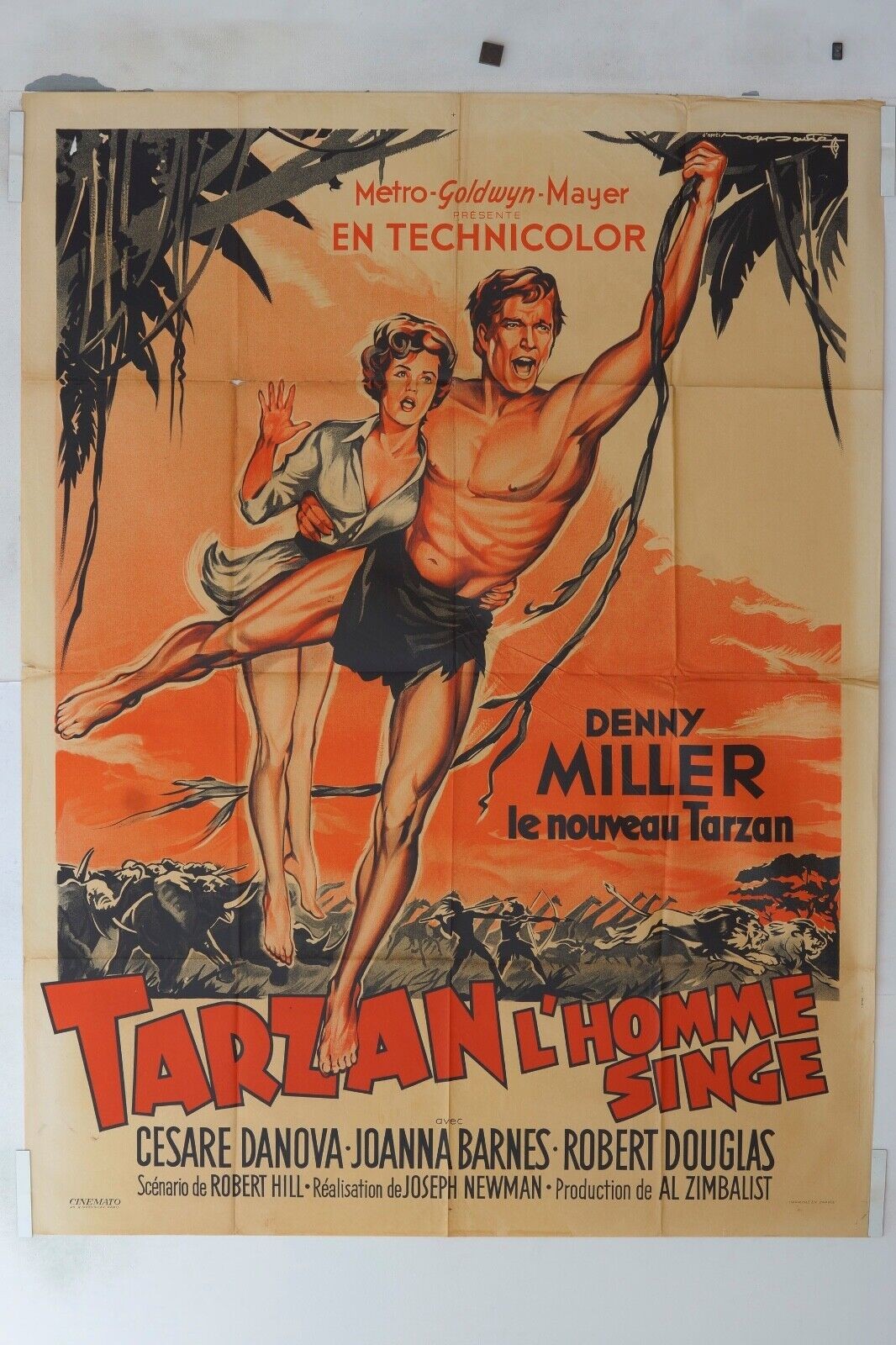 TARZAN L’HOMME SINGE ORIGINAL MOVIE POSTER 120x160 CESARE DANOV