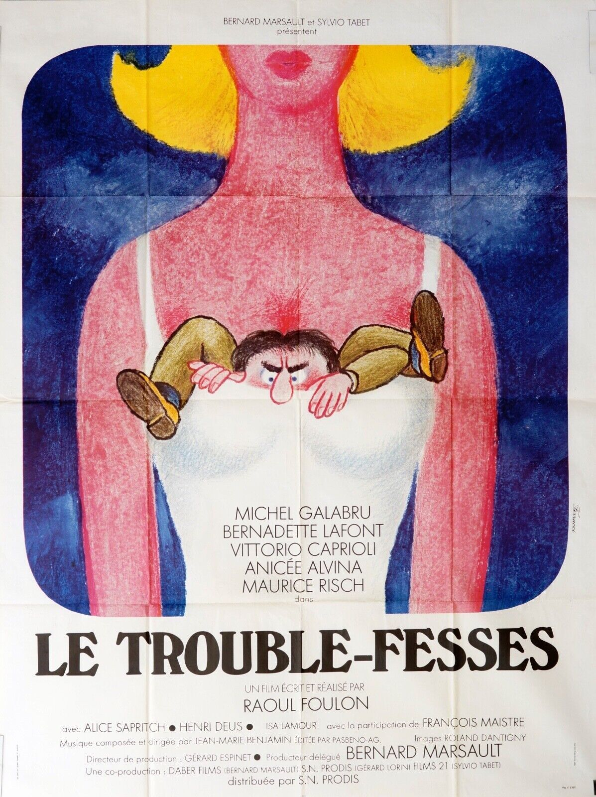 LE TROUBLE-FESSES MOVIE POSTER ORIGINAL 120x160 MICHEL GALABRU