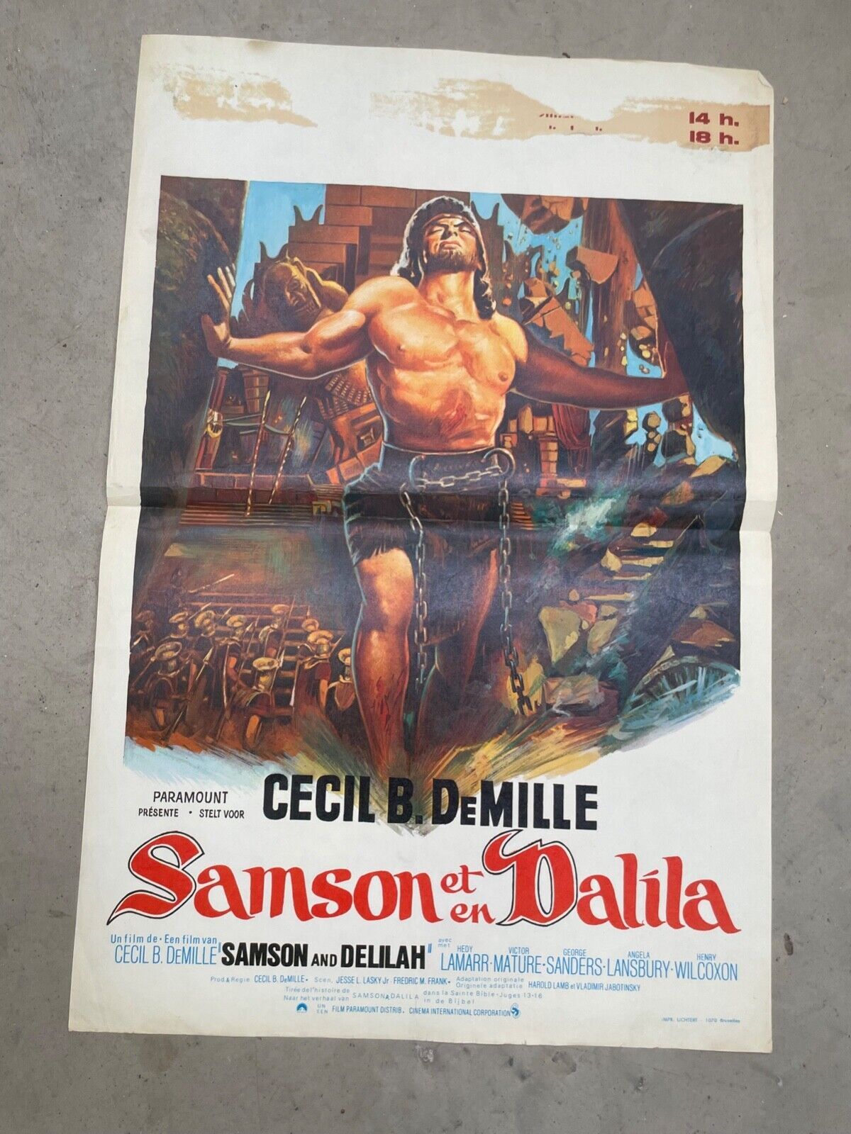 SAMSON ET EN DALILA MOVIE POSTER ORIGINAL (55X37) CECIL B DE MILLE