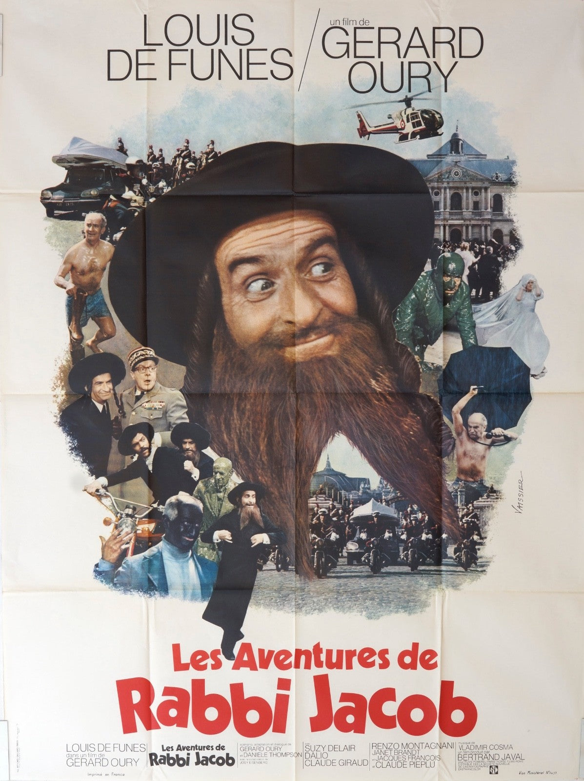 LES AVENTURES DE RABBI JACOB LOUIS DE FUNÈS MOVIE POSTER ORIGINAL (120X160)