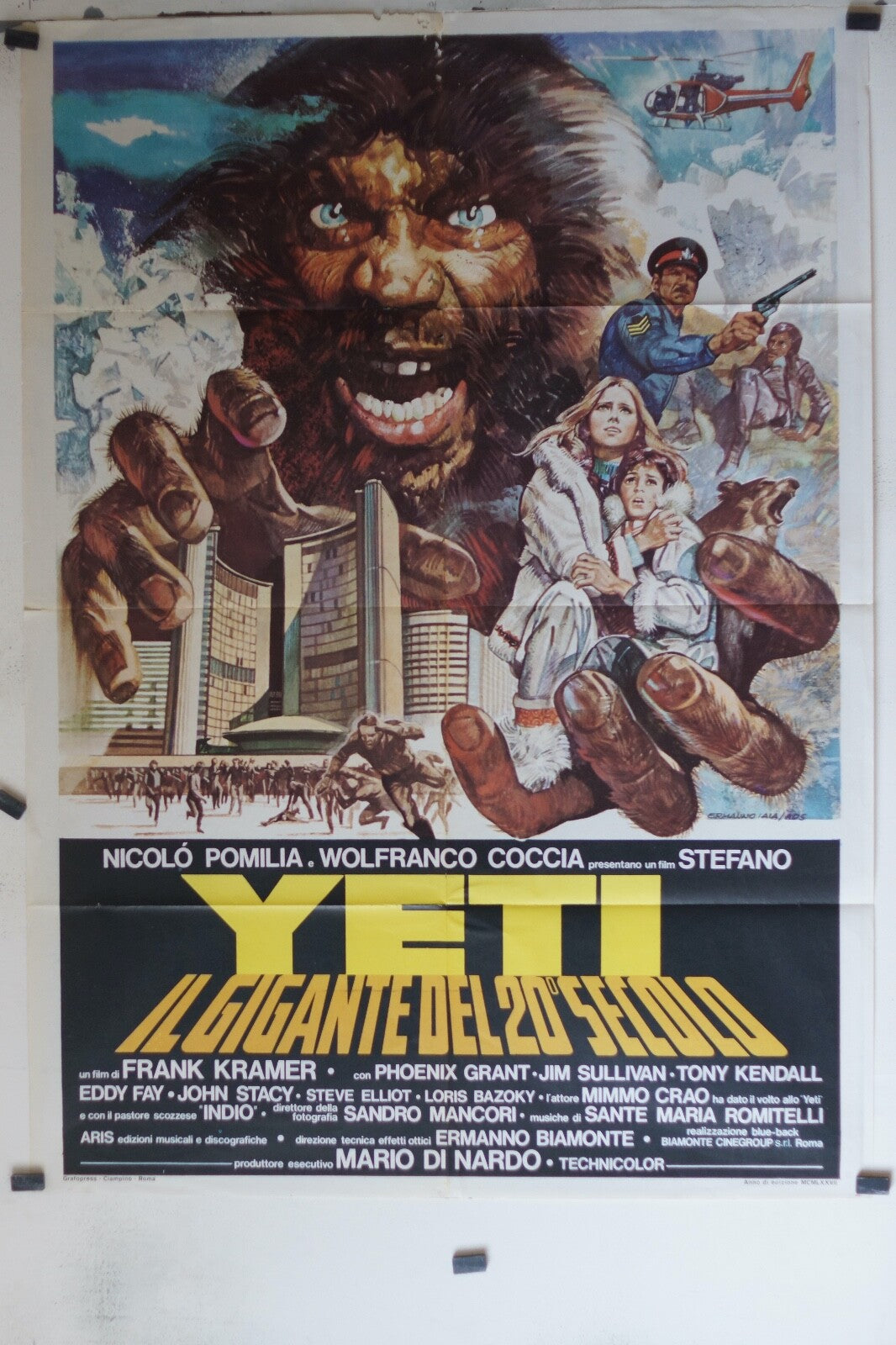 YÉTI, IL GIGANTE DEL VENTESIMO SECOLO, 1977 MOVIE POSTER ORIGINAL 120x160 KENDAL