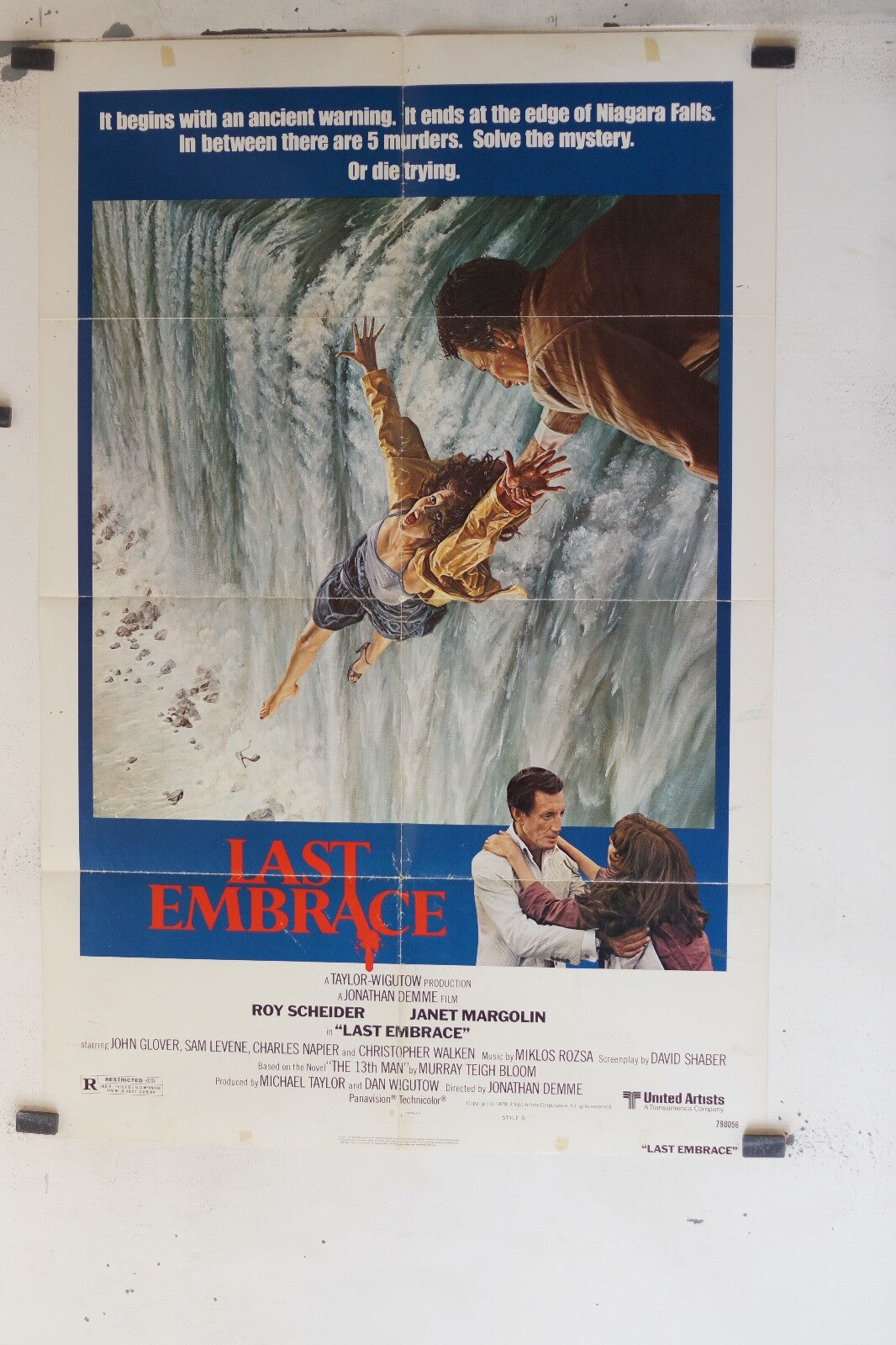 LAST EMBRACE (1979) 70x100 ORIGINAL MOVIE POSTER ROY SCHEIDER, JANET MARGOLIN