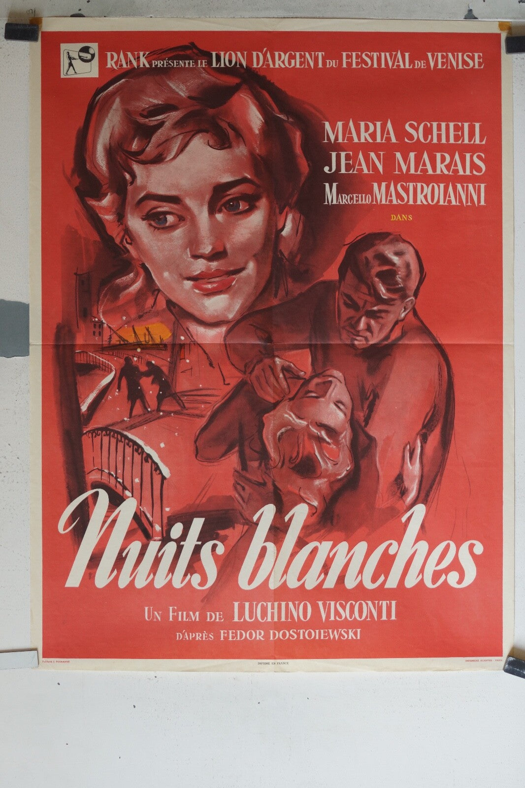 NUITS BLANCHES MOVIE POSTER ORIGINAL(60X80) Maria Schell , Jean Marais