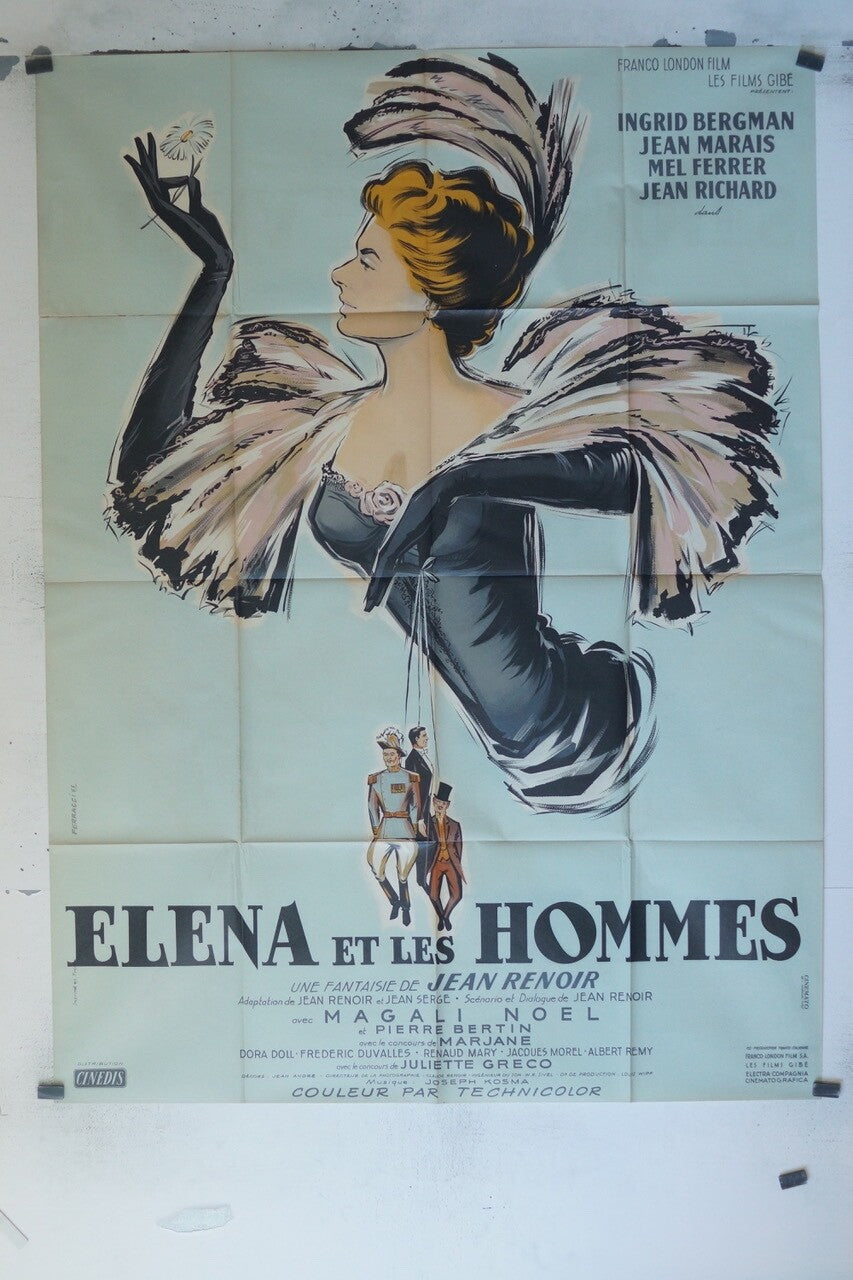 ELENA ET LES HOMMES 120X160 ORIGINAL POSTER INGRID BERGMAN – JEAN MARAIS
