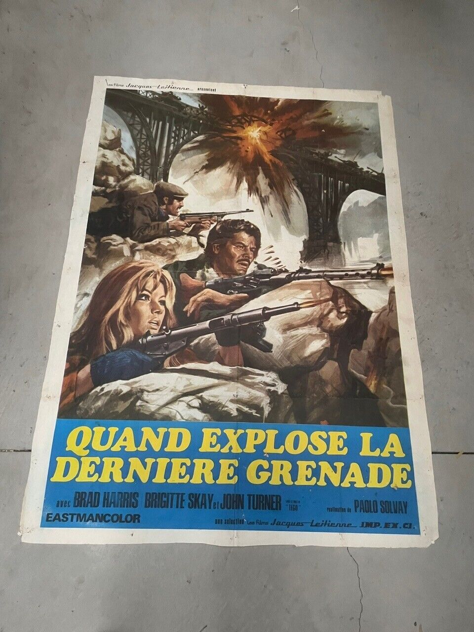 QUAND EXPLOSE LA DERNIERE GRENADE, MOVIE POSTER ORIGINAL, 120X160