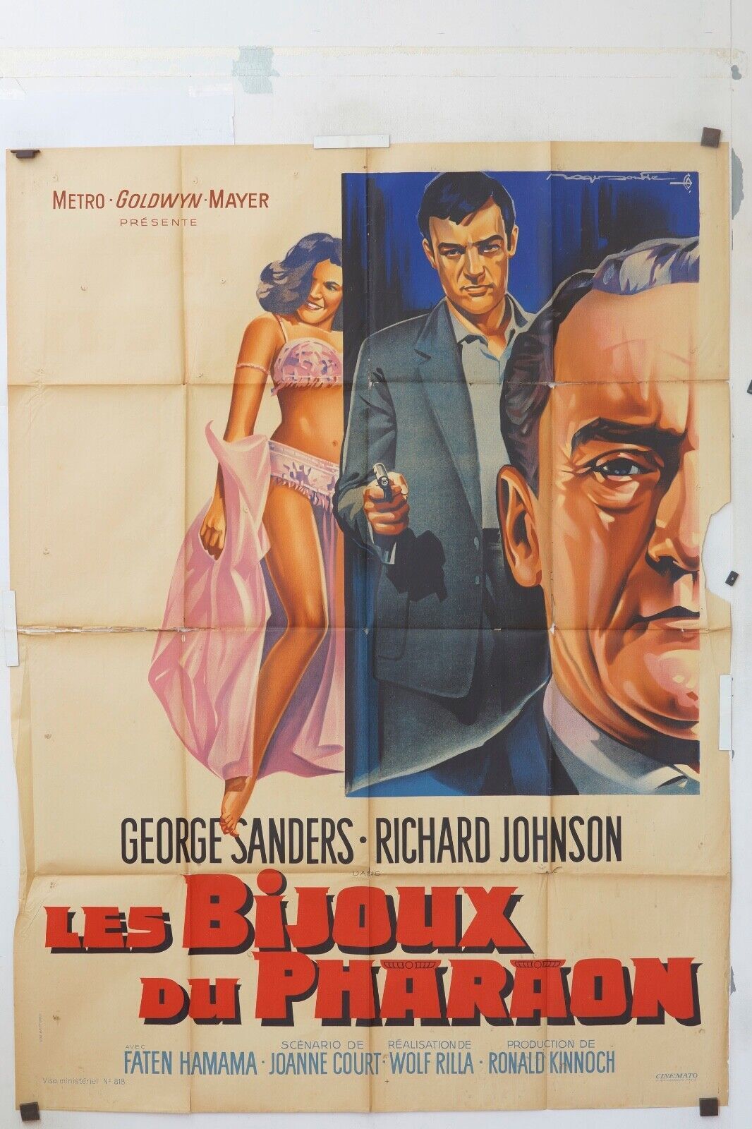 LES BIJOUX DU PHARAON MOVIE POSTER ORIGINAL (120x160) BRODERICK CRAWFORD