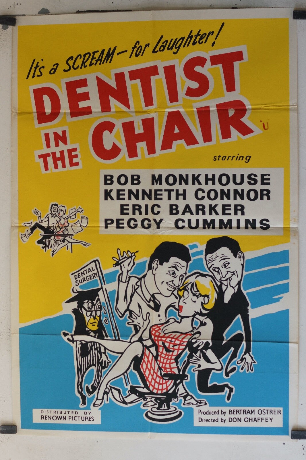 DENTIST IN THE DENTIST 70x100 ORIGINAL MOVIE POSTER BOB MONKHOUSE, KENNETH