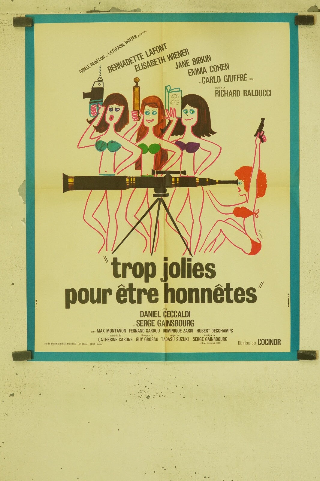TROP JOLIES POUR ÊTRE HONNÊTES 60X80 MOVIE POSTER ORIGINAL BERNADETTE LAFONT