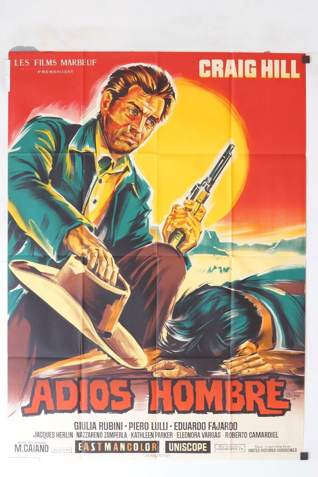 ADIOS HOMBRE MOVIE POSTER ORIGINAL 120x160 CRAIG HILL