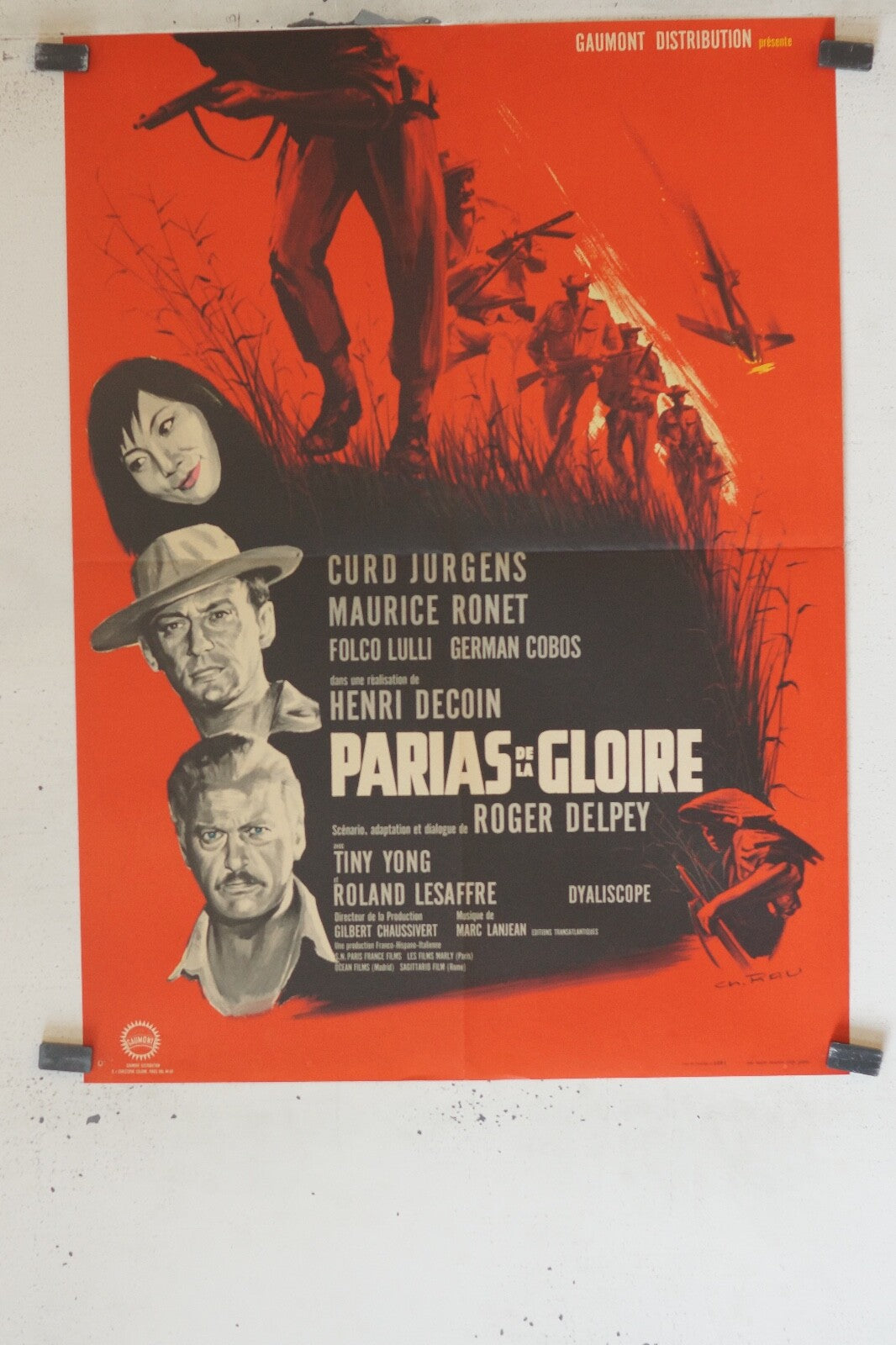 PARIAS DE LA GLOIRE MOVIE POSTER ORIGINAL (60X80) CURD JURGENS – MAURICE RONET