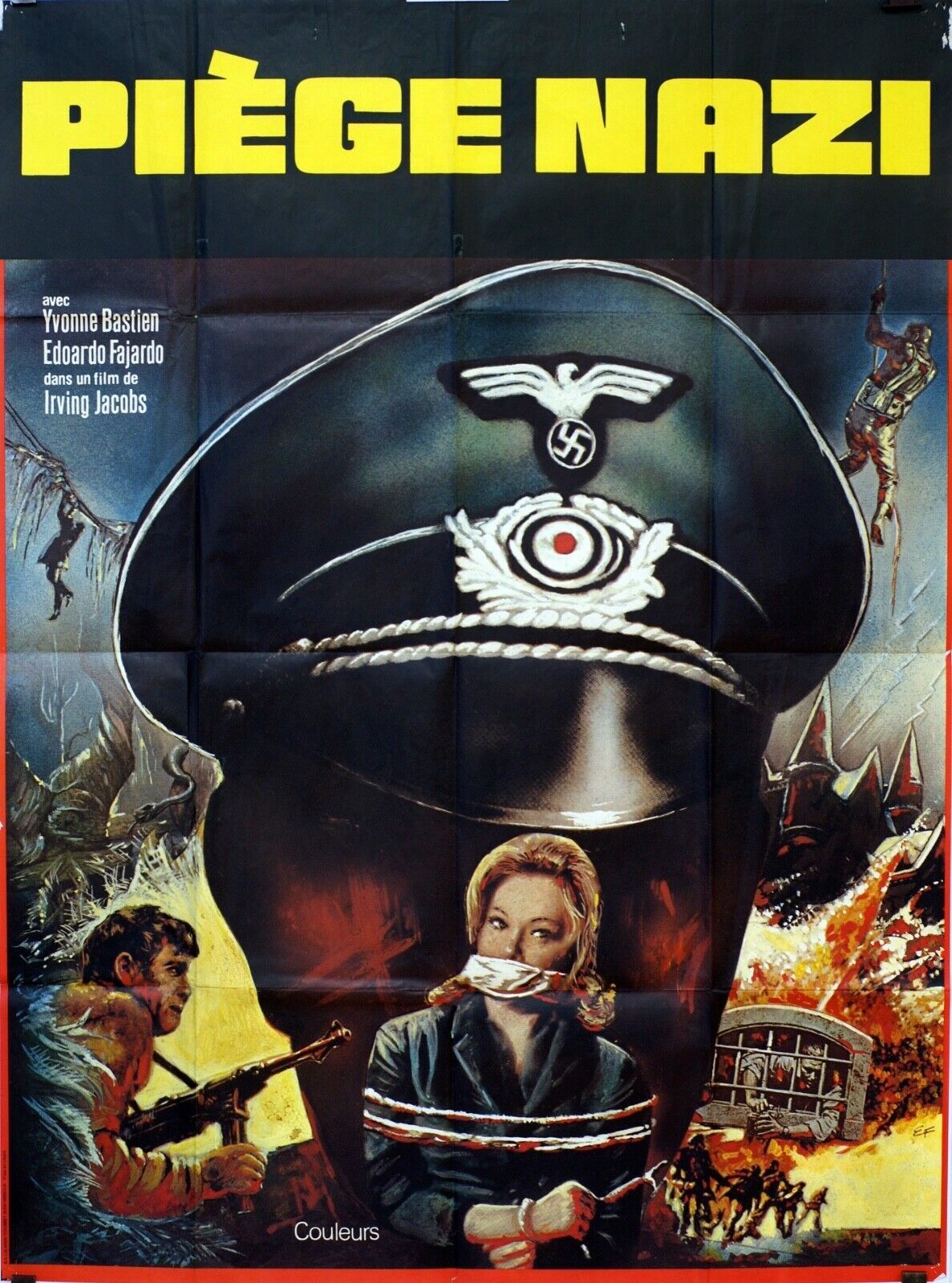 PIÈGE NAZI MOVIE POSTER ORIGINAL 120x160 YVONNE BASTIEN.