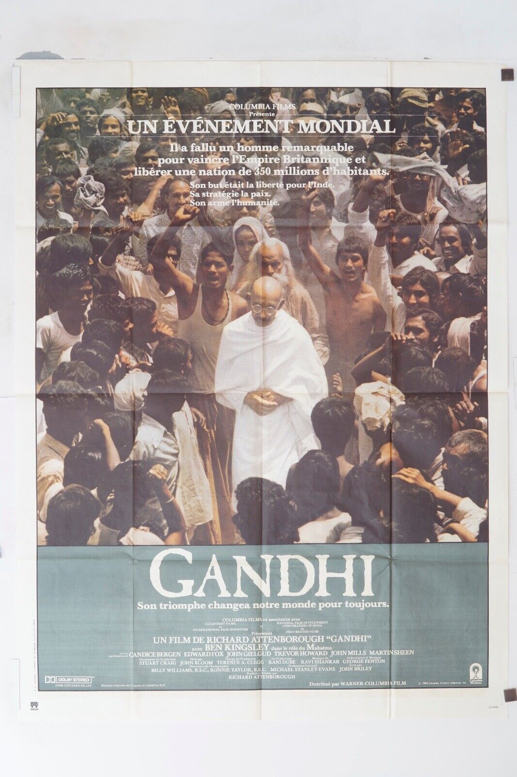 GHANDI MOVIE POSTER ORIGINAL 120X160 RICHARD ATTENBOROUGH